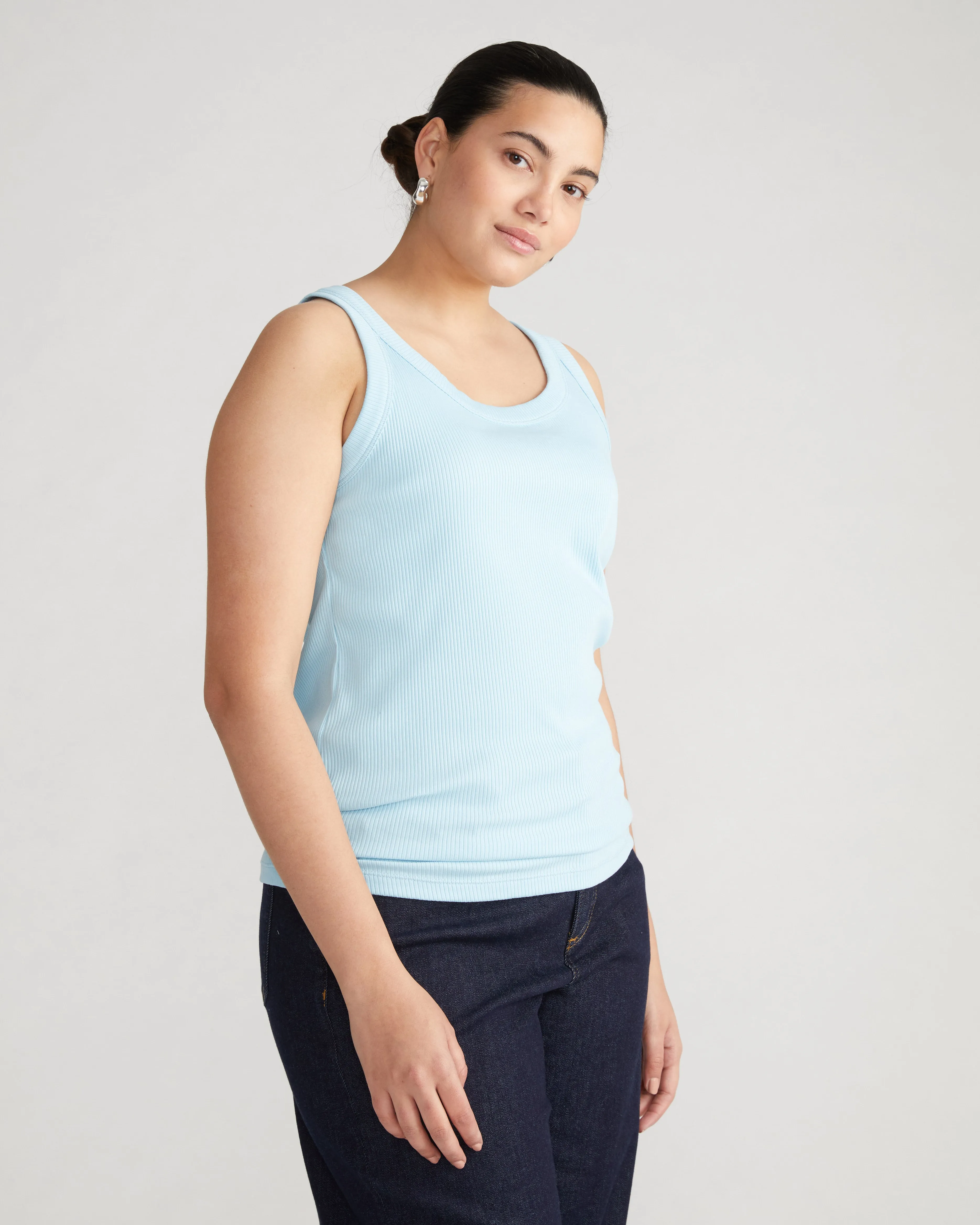 Roitfeld Ribbed Tank - Clear Sky sold by Universal Standard product image thumbnail 2