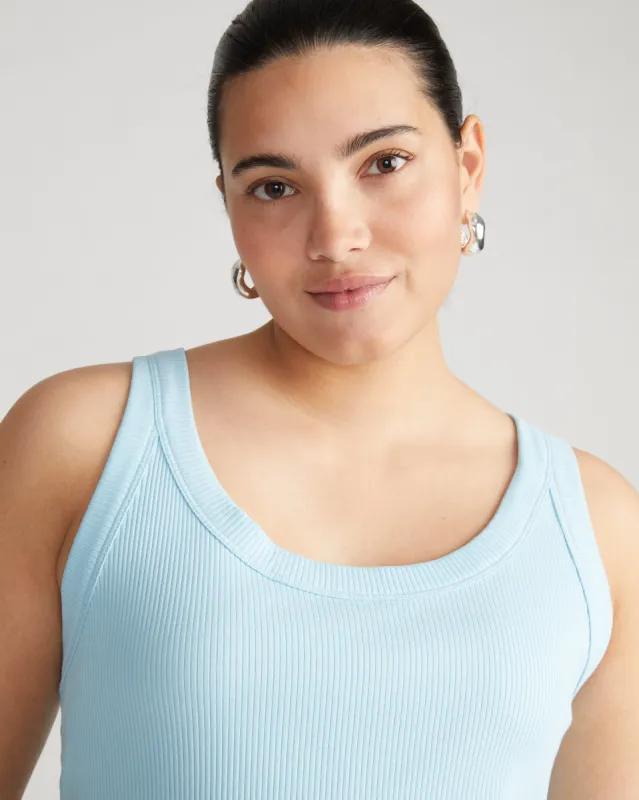 Roitfeld Ribbed Tank - Clear Sky sold by Universal Standard