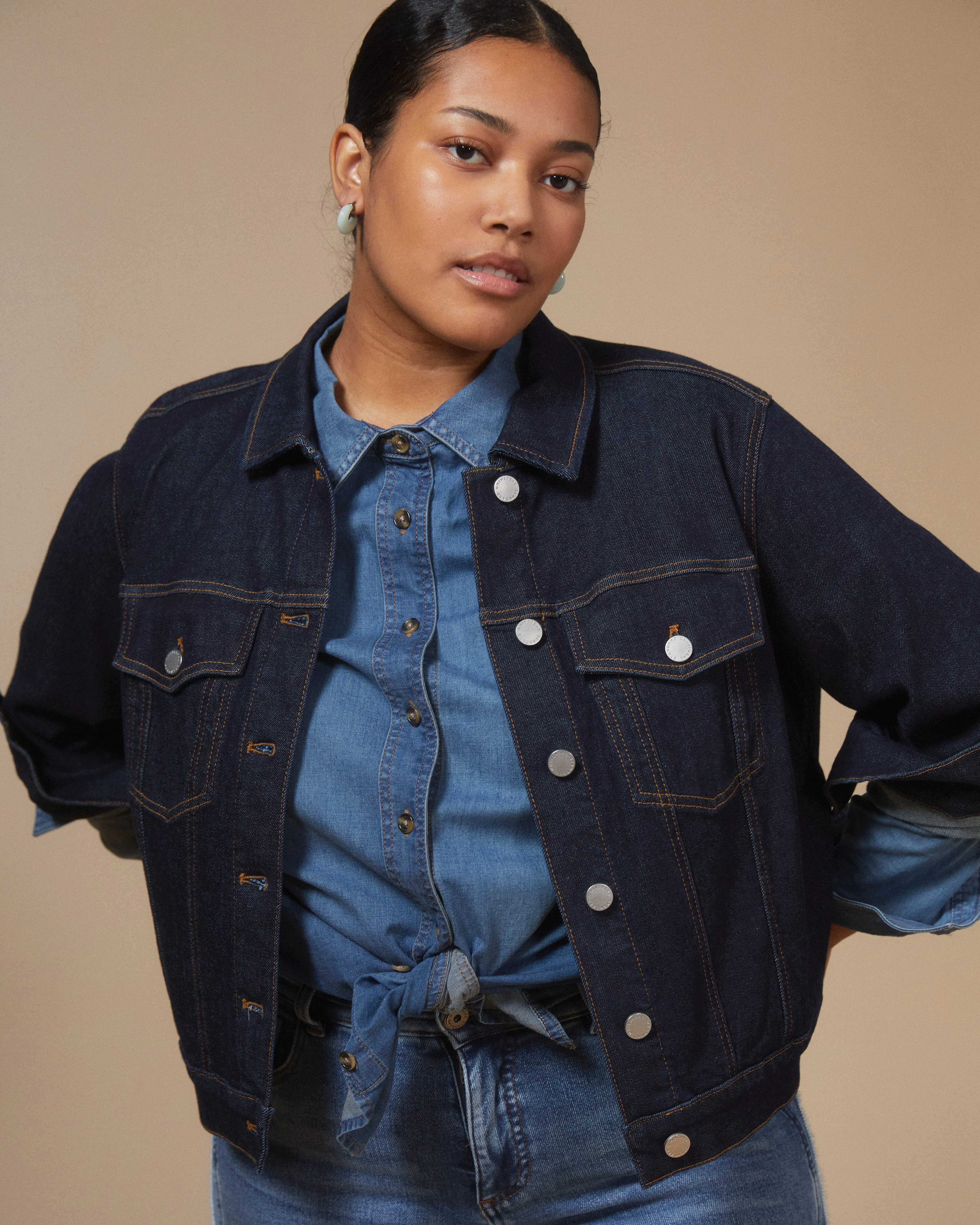 Kelsey Denim Jacket - Vintage Indigo Selvedge sold by Universal Standard