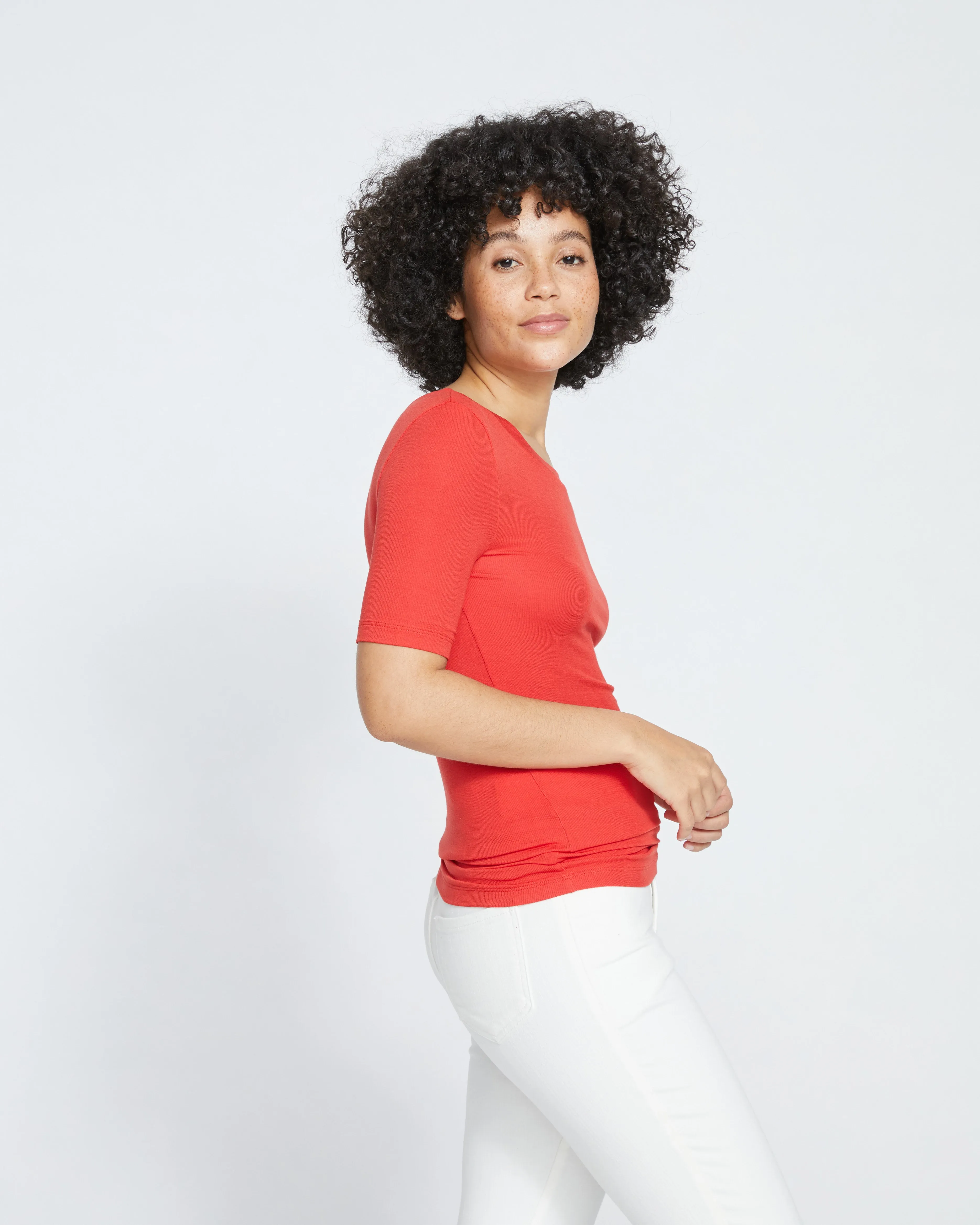 Foundation Short Sleeve Crew Neck Tee - Sanguinello sold by Universal Standard product image thumbnail 3