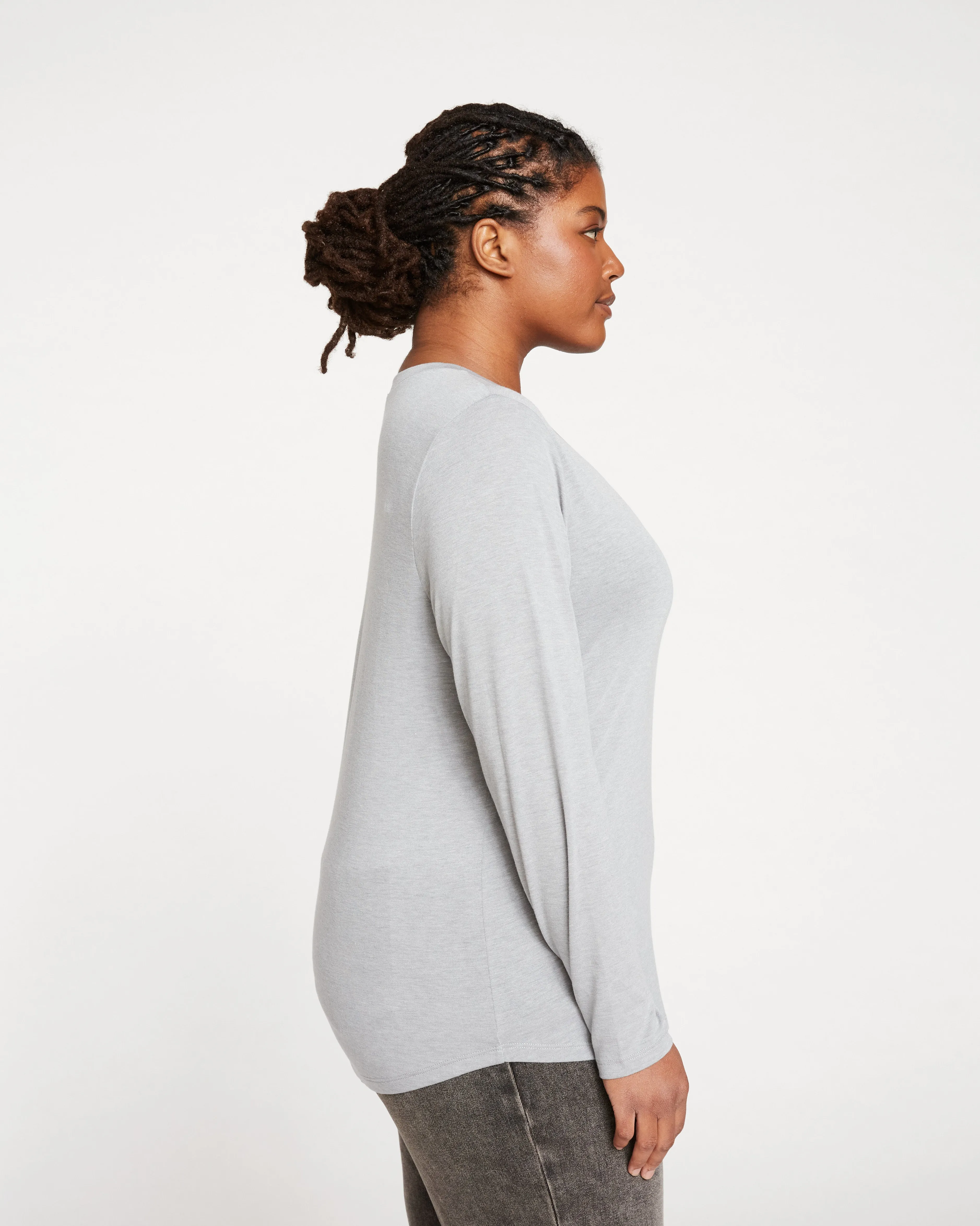 Layer Me Henley Tee - Grey Sky sold by Universal Standard product image thumbnail 4