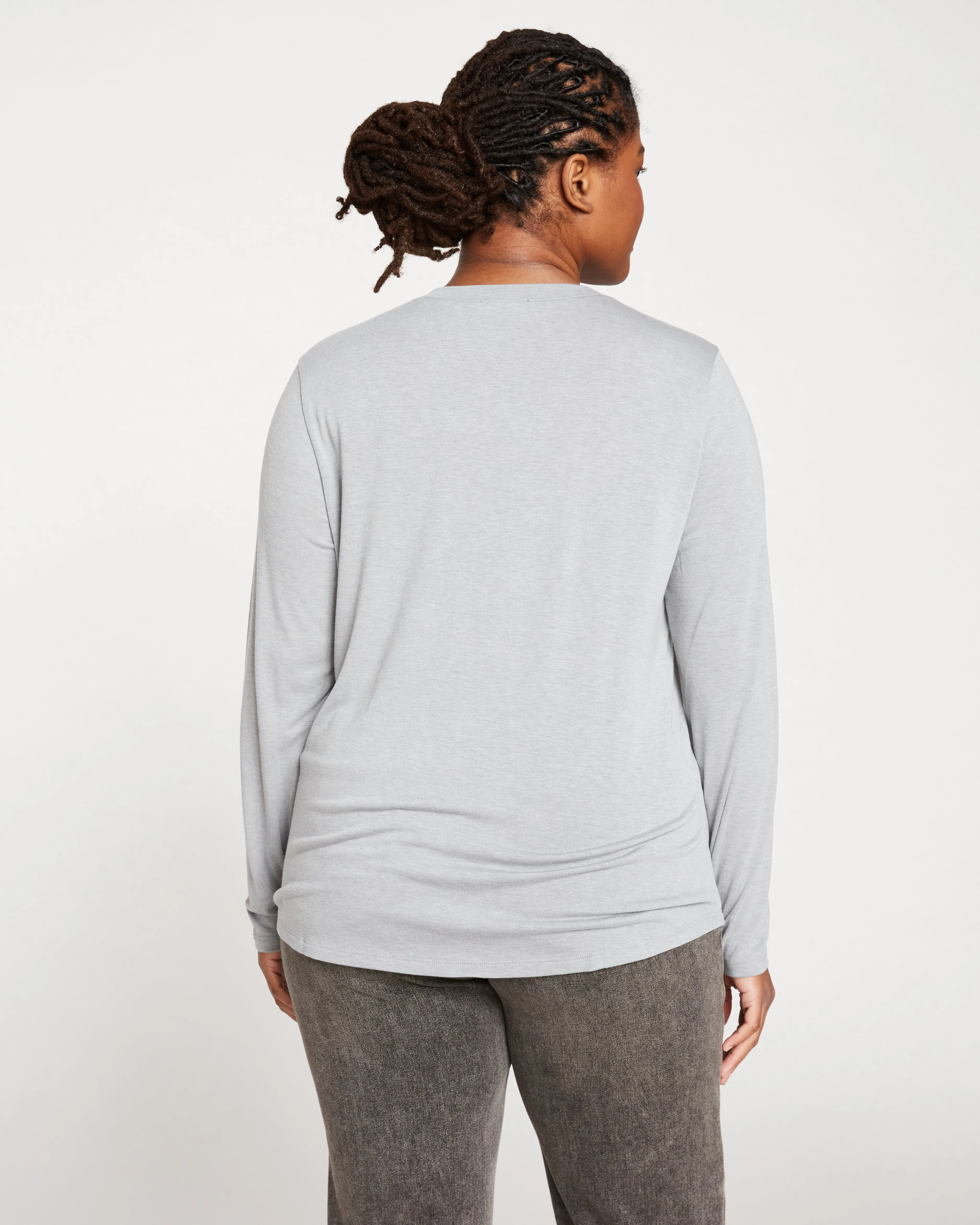 Layer Me Henley Tee - Grey Sky sold by Universal Standard product image thumbnail 5
