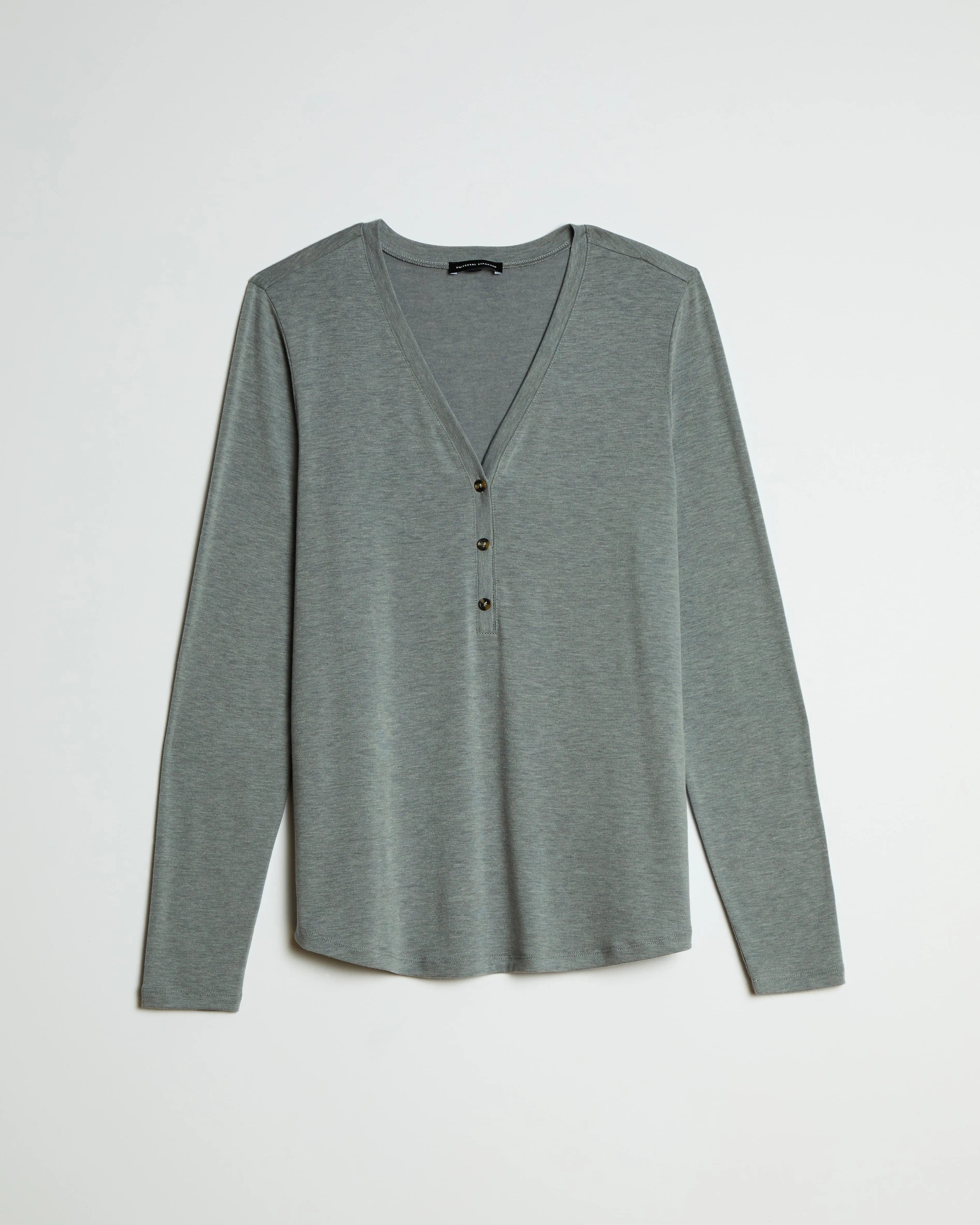 Layer Me Henley Tee - Grey Sky sold by Universal Standard product image thumbnail 3