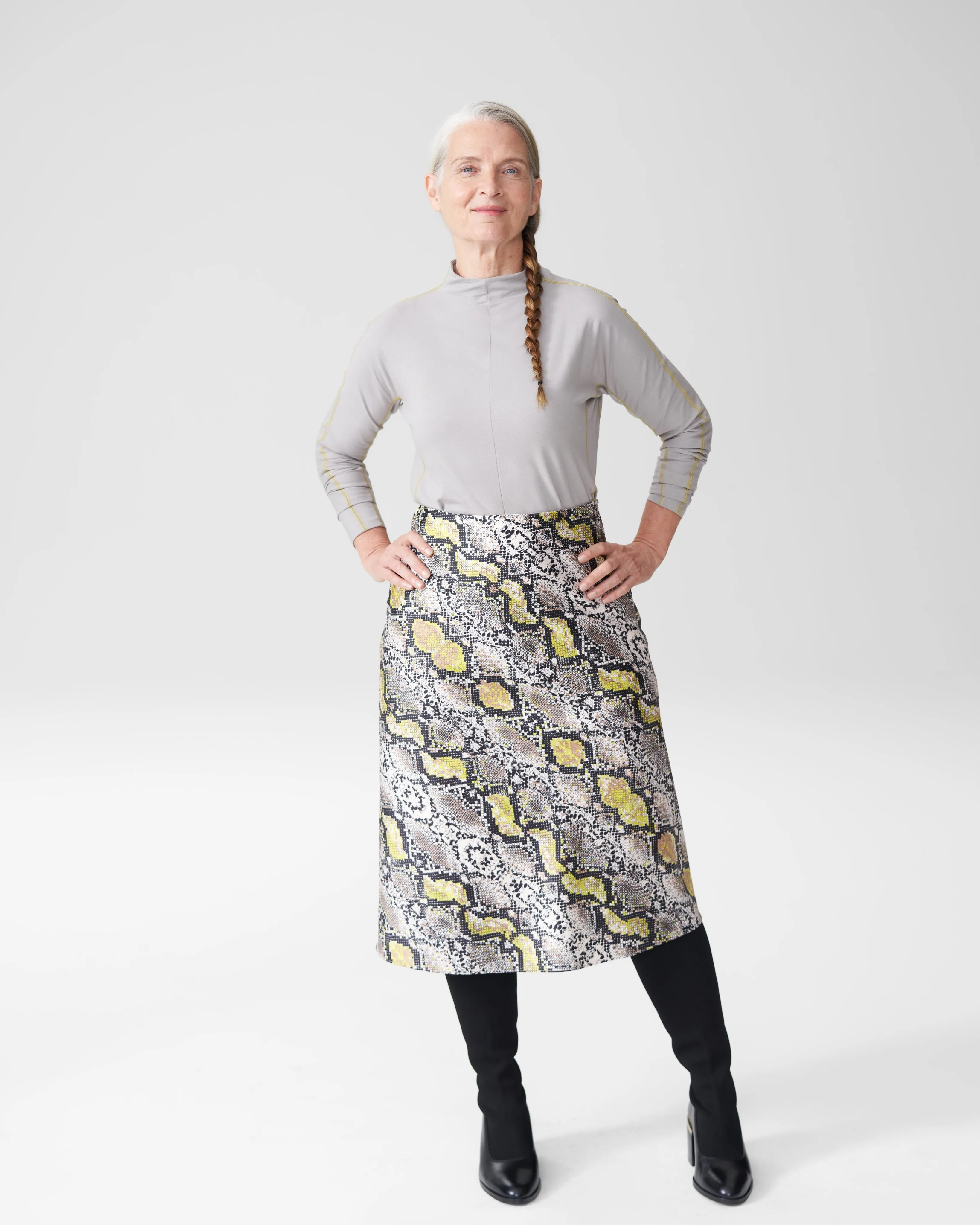 Ali Long Sleeve Contrast Stitch Top - Grey sold by Universal Standard product image thumbnail 2