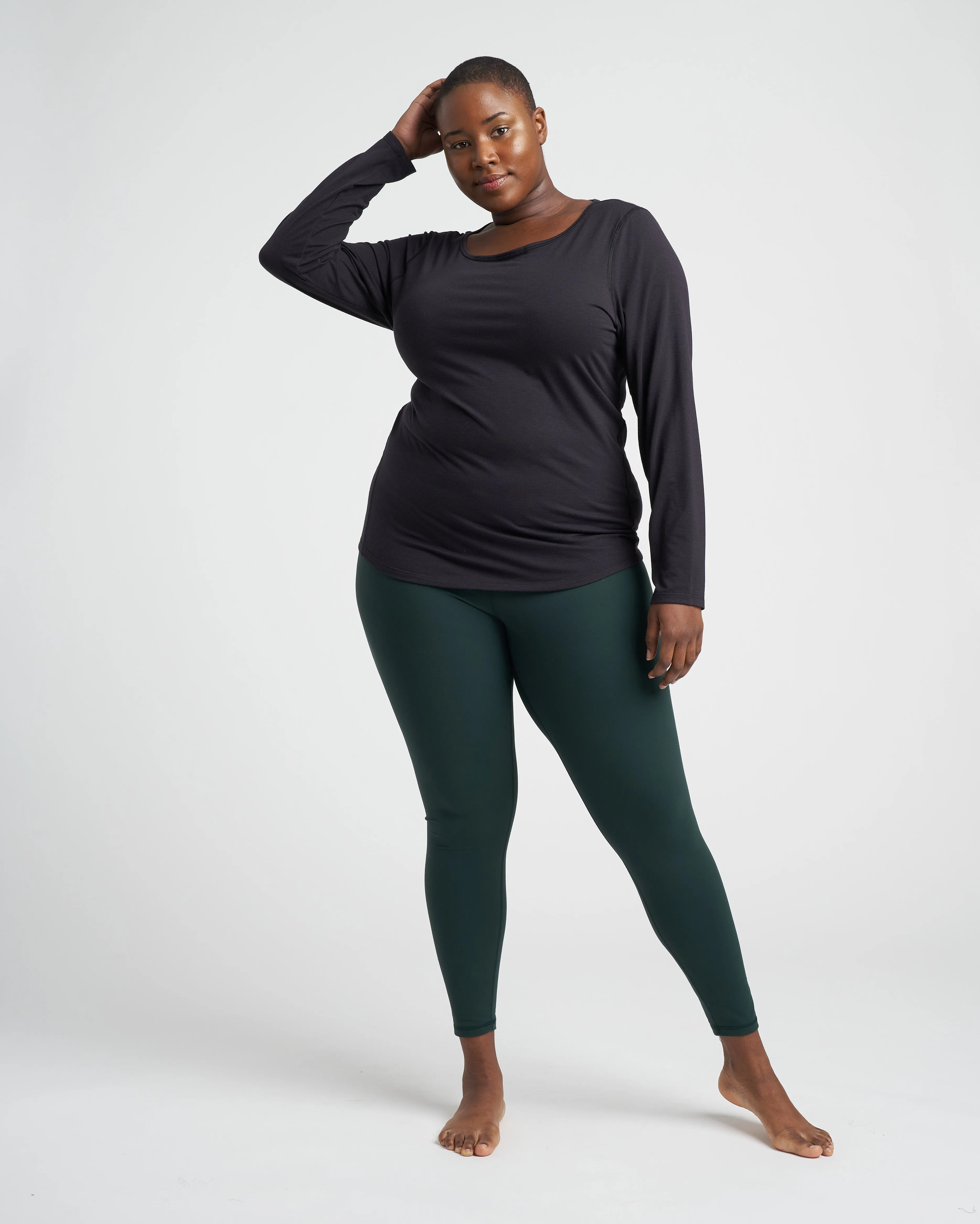 Mia Long Sleeve Movement Tee - Black sold by Universal Standard