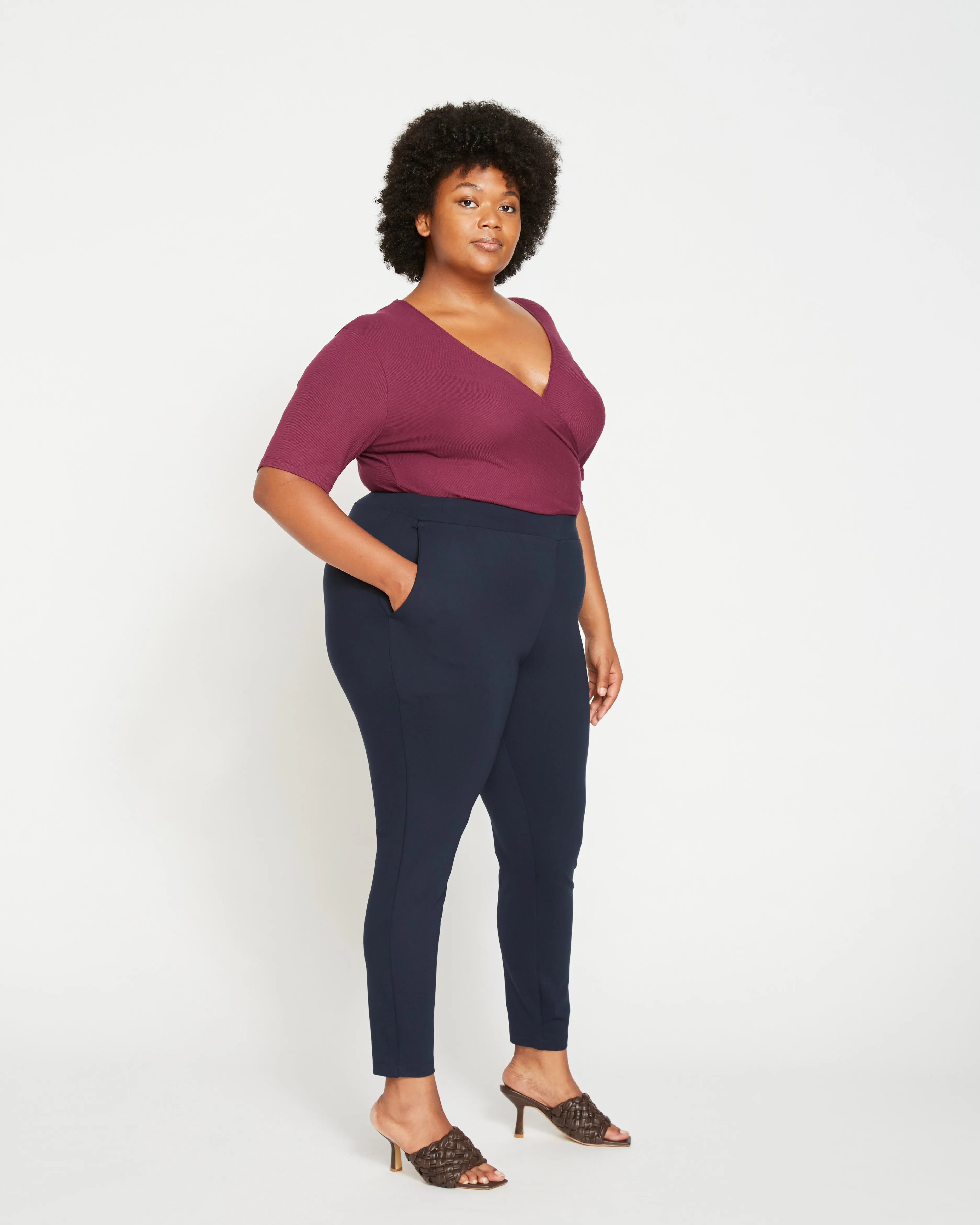 Minimalist Moro Pocket Signature Ponte Pants - Navy sold by Universal Standard