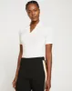Apero Liquid Jersey Polo Top - White sold by Universal Standard