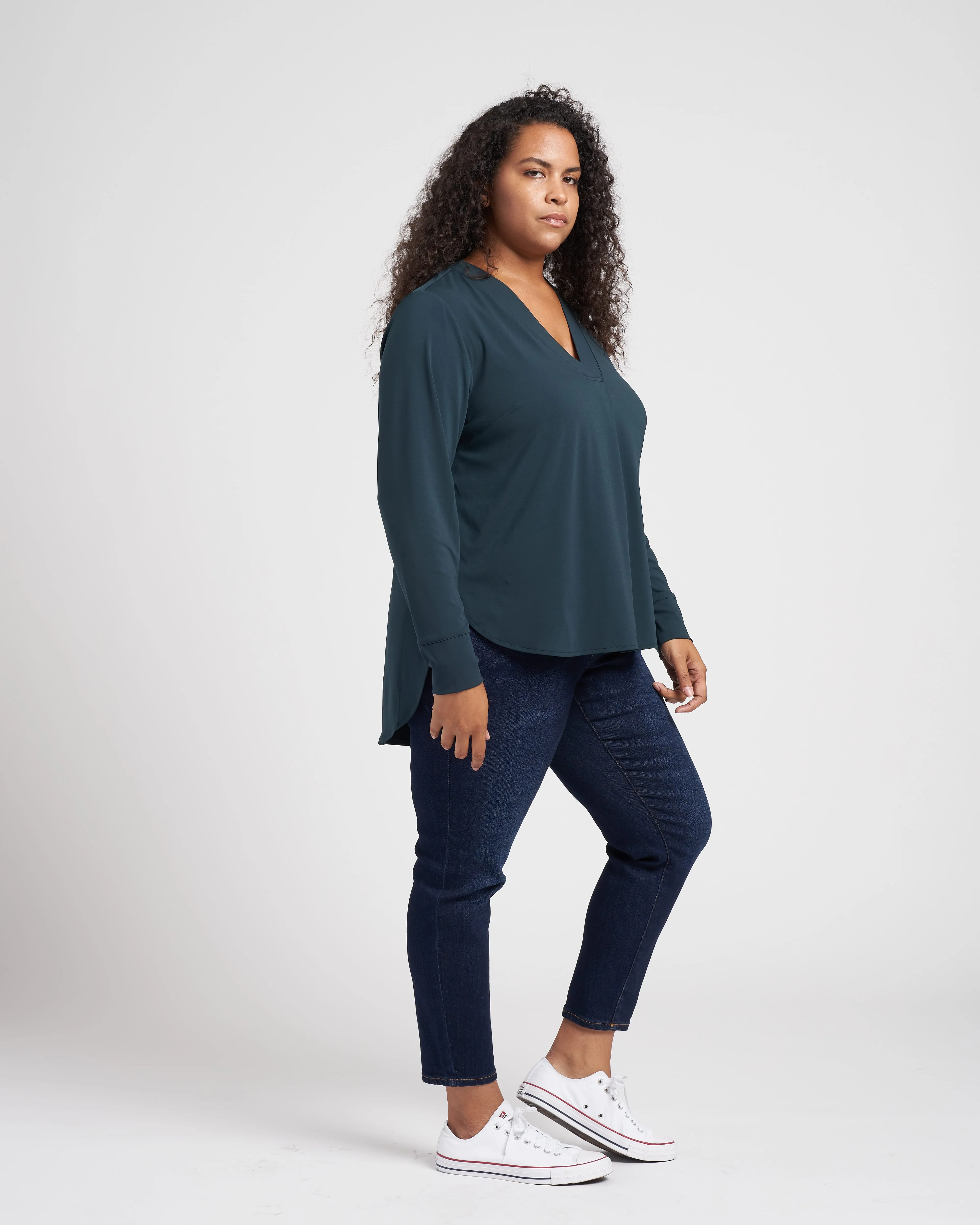 Swoop High-Low Jersey Tunic - Deep Sea sold by Universal Standard product image thumbnail 4