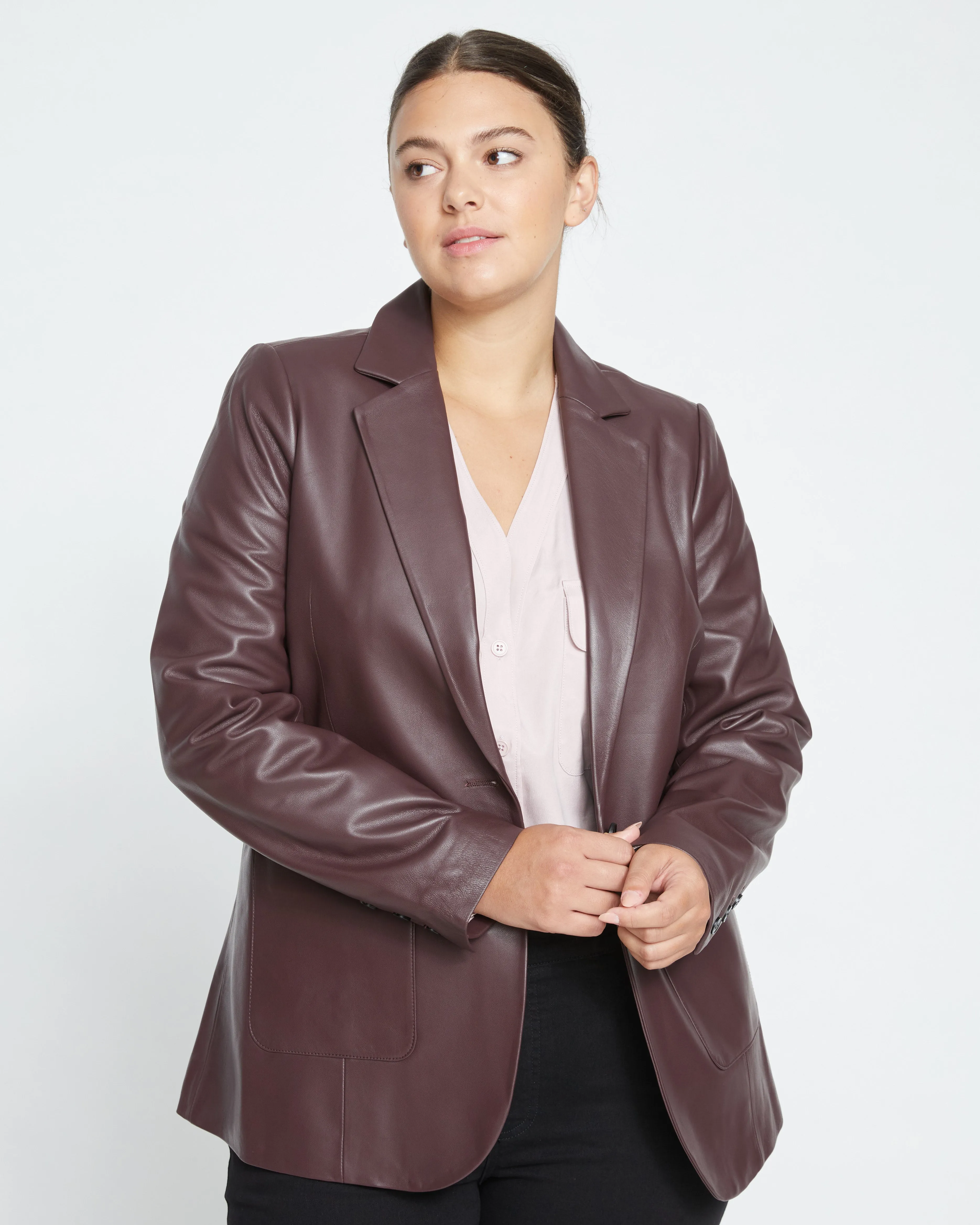 Davis Leather Blazer - Brulee sold by Universal Standard product image thumbnail 2