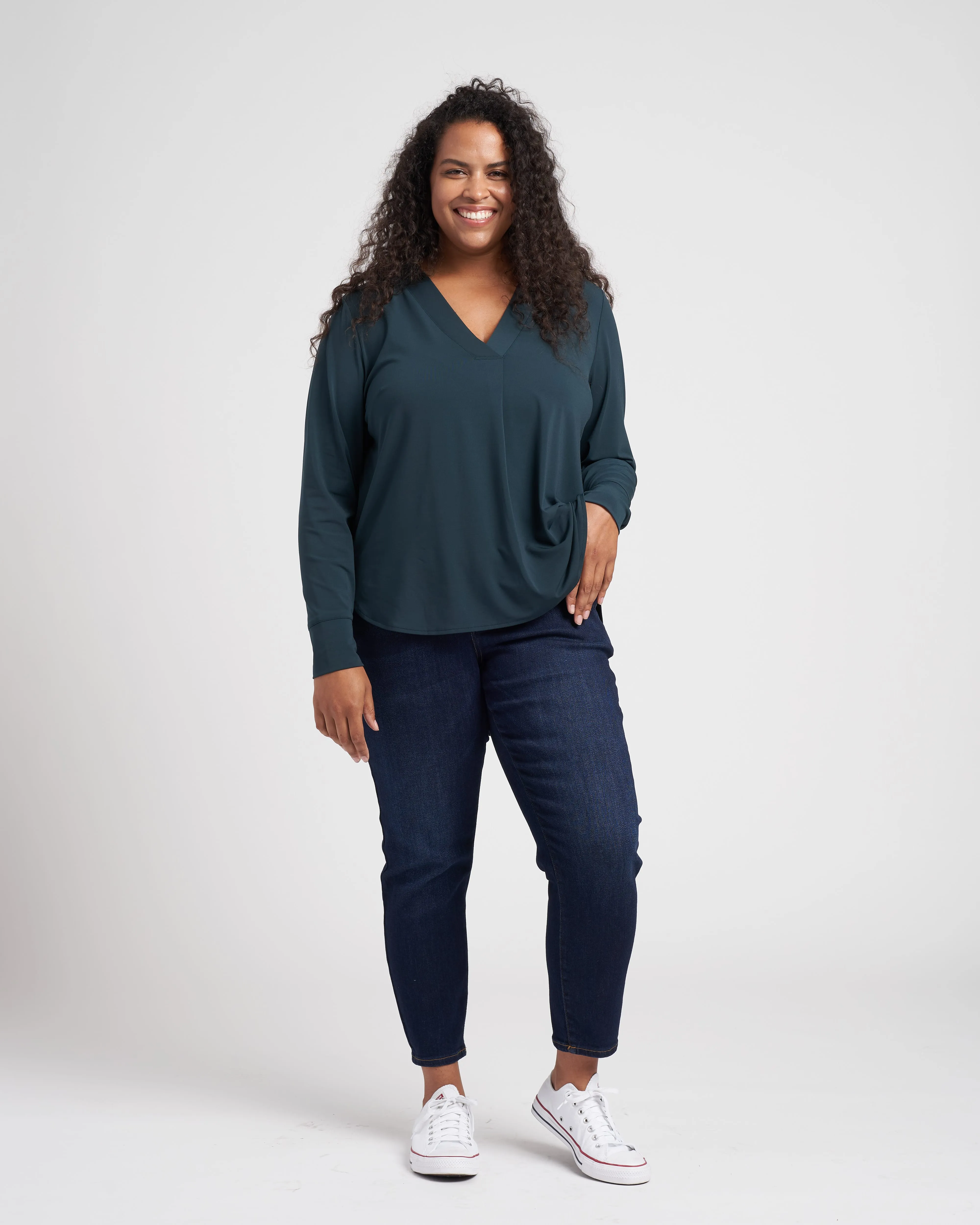 Swoop High-Low Jersey Tunic - Deep Sea sold by Universal Standard