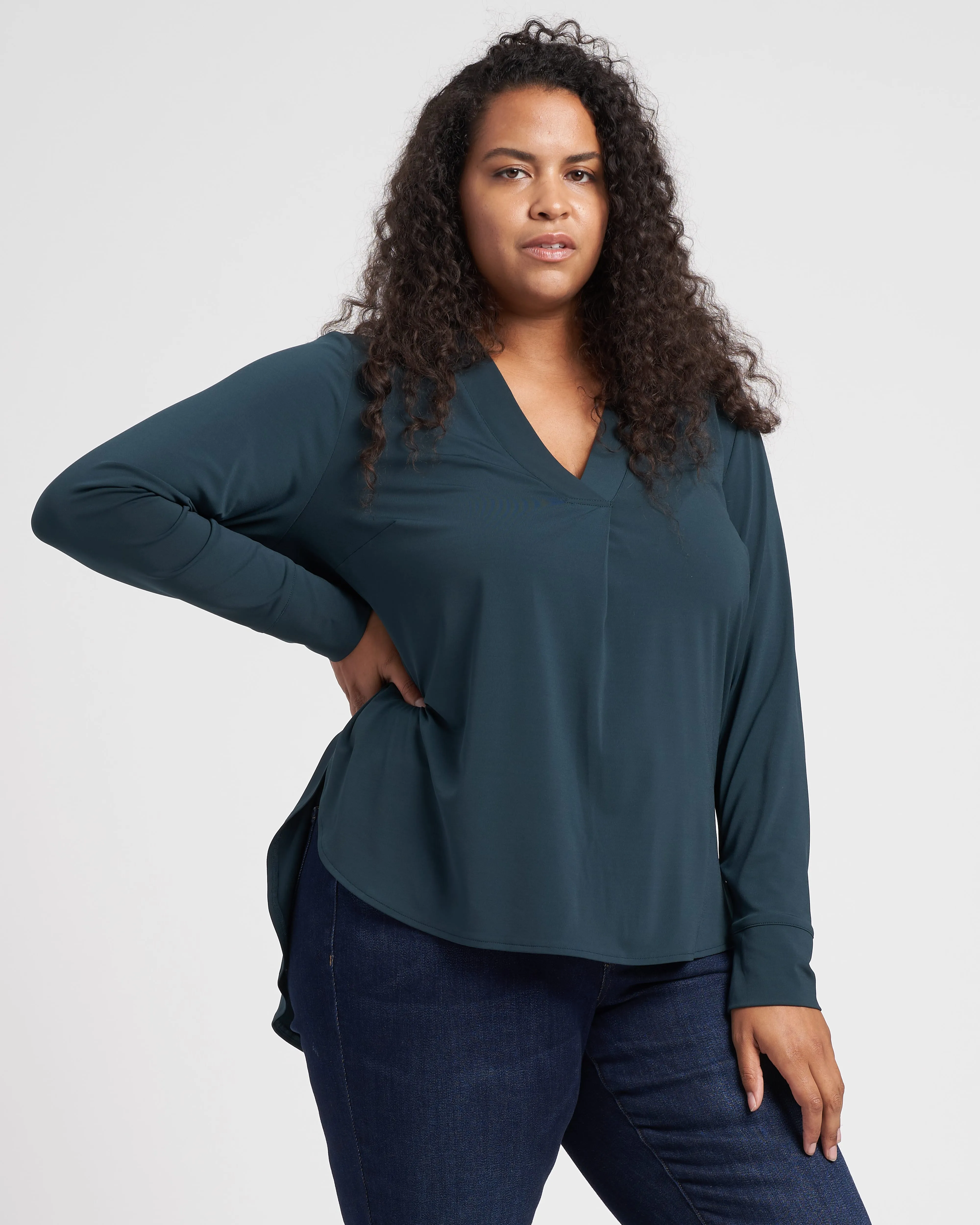 Swoop High-Low Jersey Tunic - Deep Sea sold by Universal Standard product image thumbnail 3