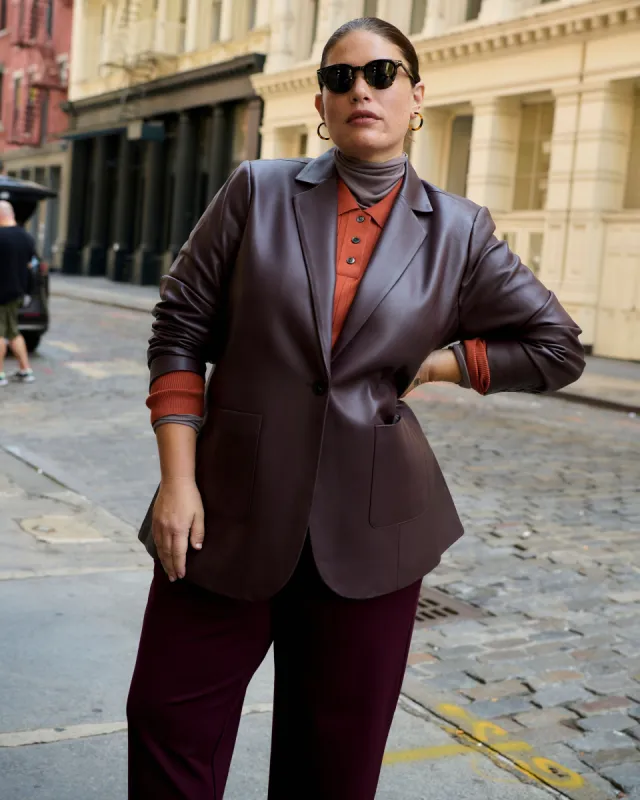 Davis Leather Blazer - Brulee sold by Universal Standard