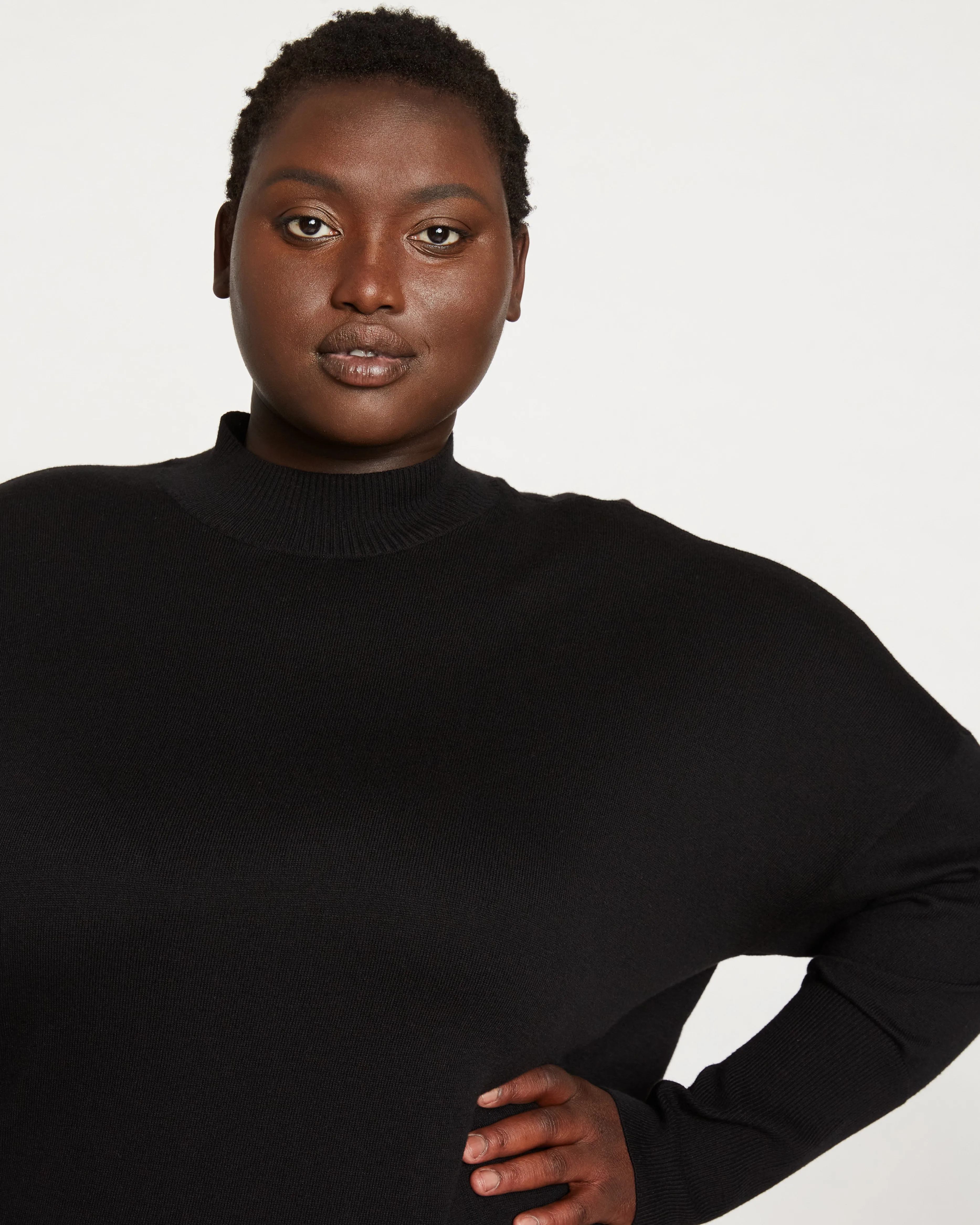 Drapey Dolman Tee - Black sold by Universal Standard