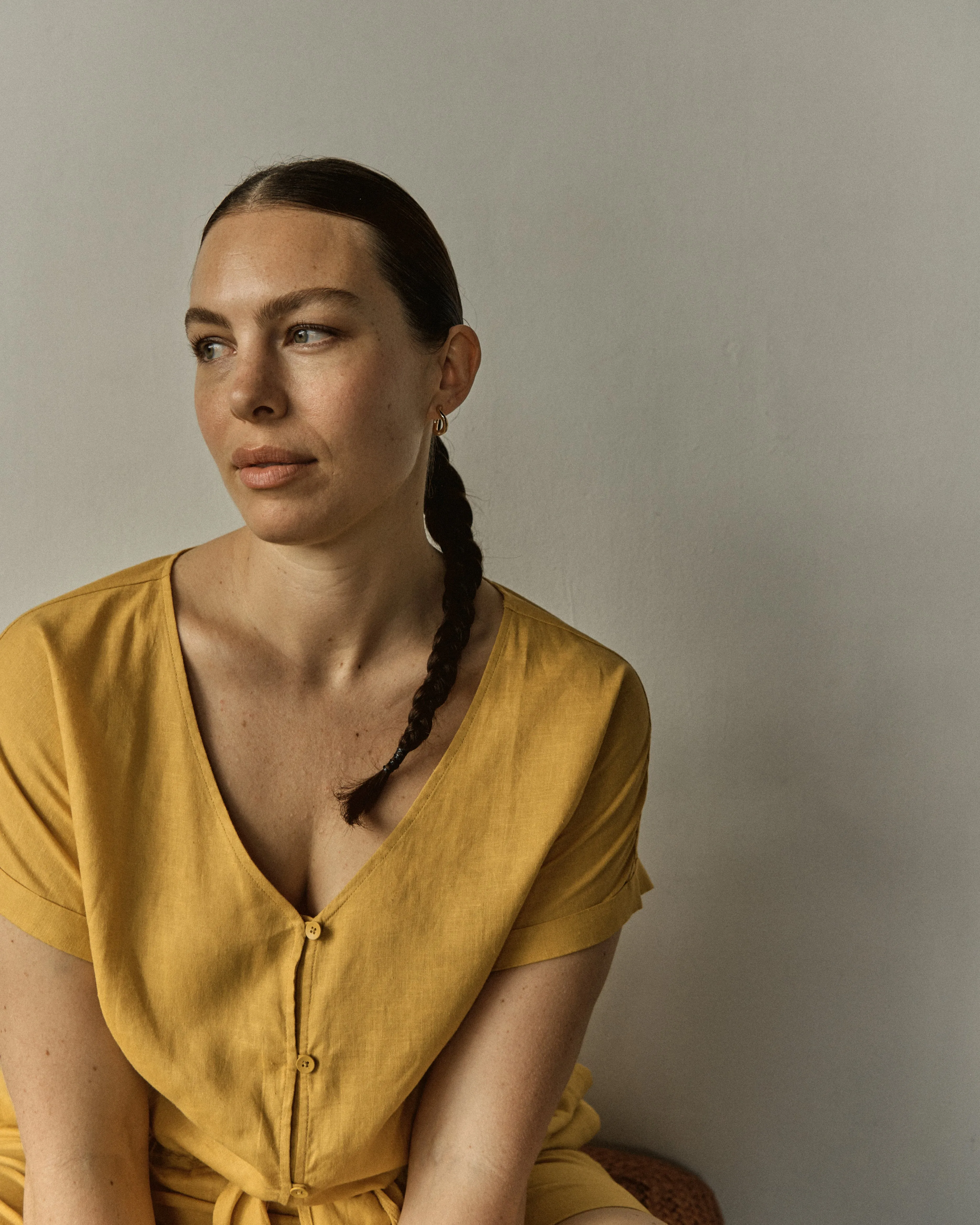 Tropez Tied Linen Crop Top - Golden Hour sold by Universal Standard product image thumbnail 2