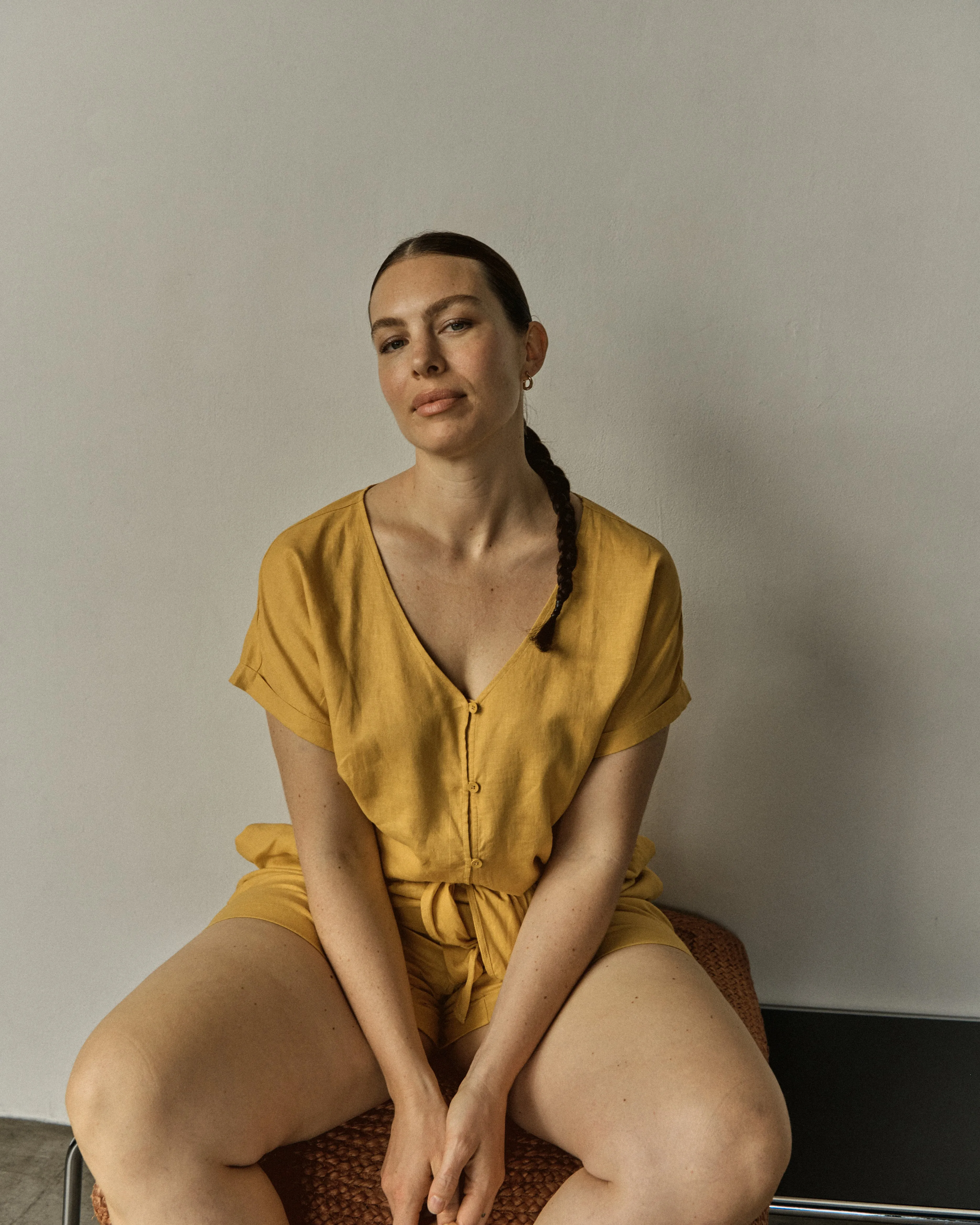 Tropez Tied Linen Crop Top - Golden Hour sold by Universal Standard product image thumbnail 4