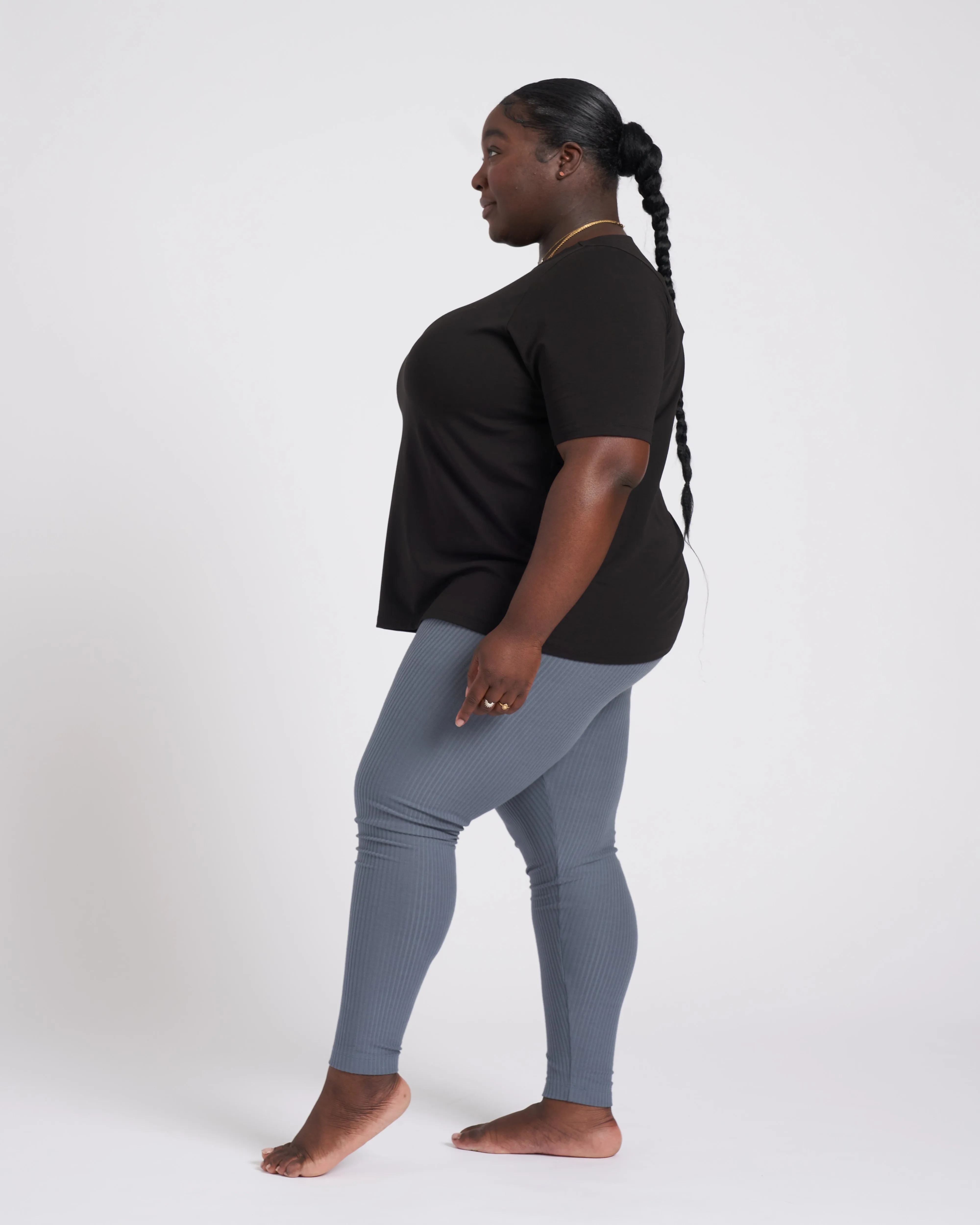 Rae Knit Ribbed Leggings - Storm sold by Universal Standard product image thumbnail 3