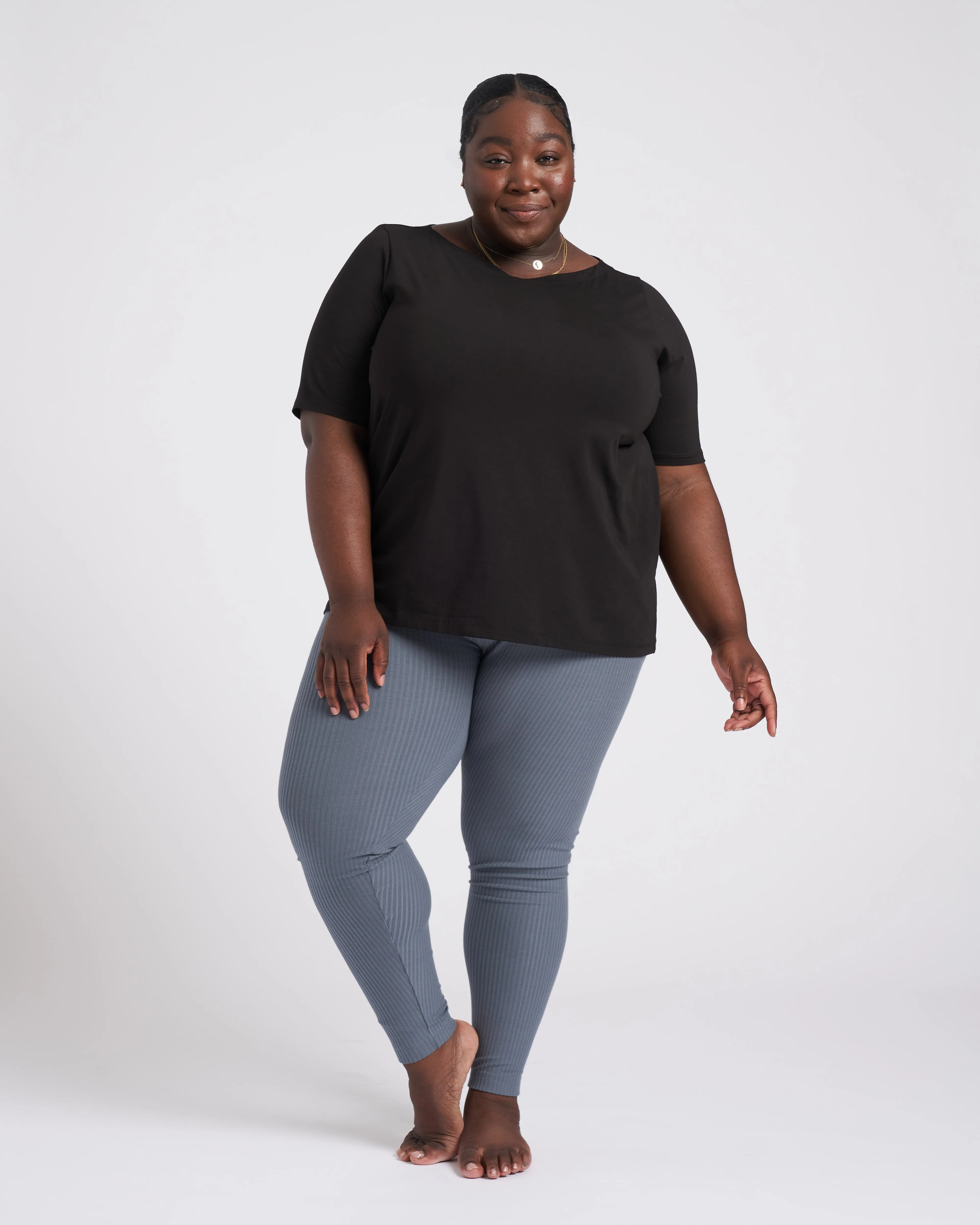 Rae Knit Ribbed Leggings - Storm sold by Universal Standard product image thumbnail 2