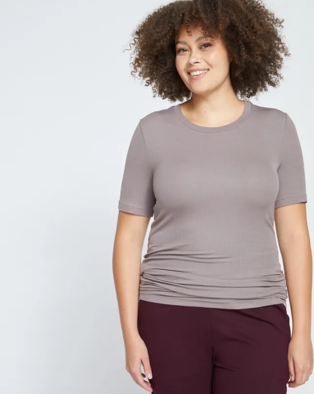 Foundation Short Sleeve Crew Neck Tee - Nutmeg sold by Universal Standard