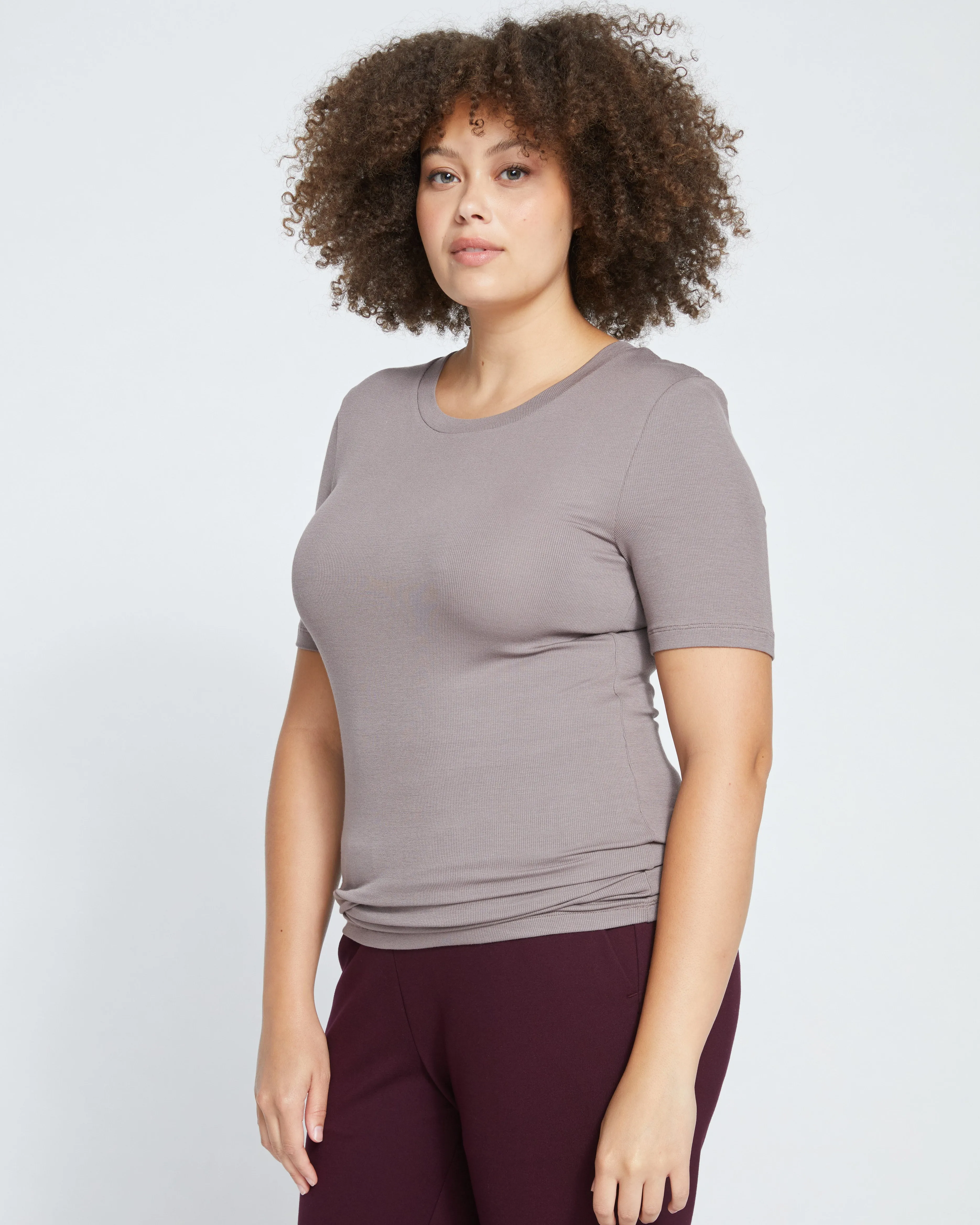 Foundation Short Sleeve Crew Neck Tee - Nutmeg sold by Universal Standard product image thumbnail 3