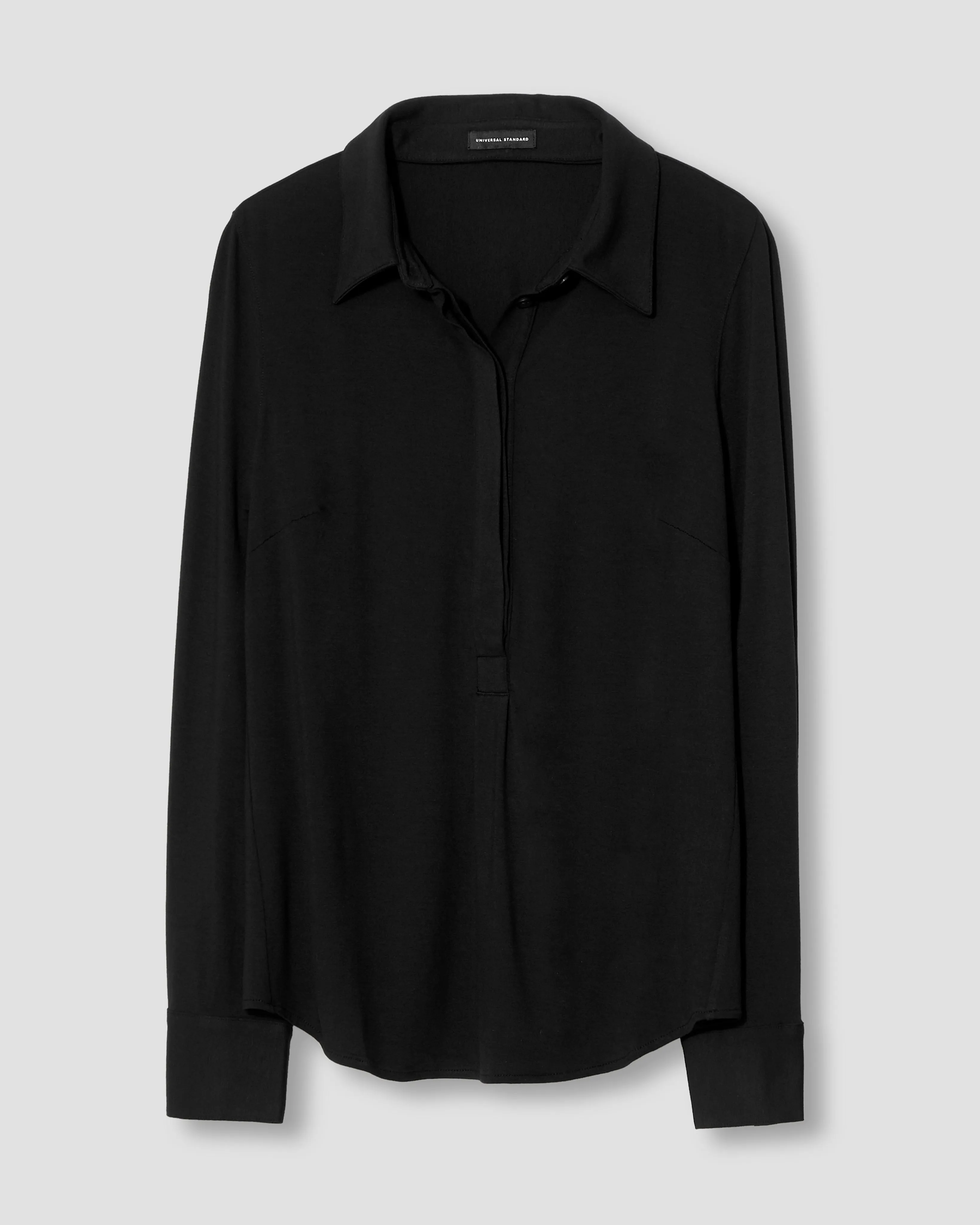 Elbe Popover Liquid Jersey Shirt Classic Fit - Black sold by Universal Standard product image thumbnail 3