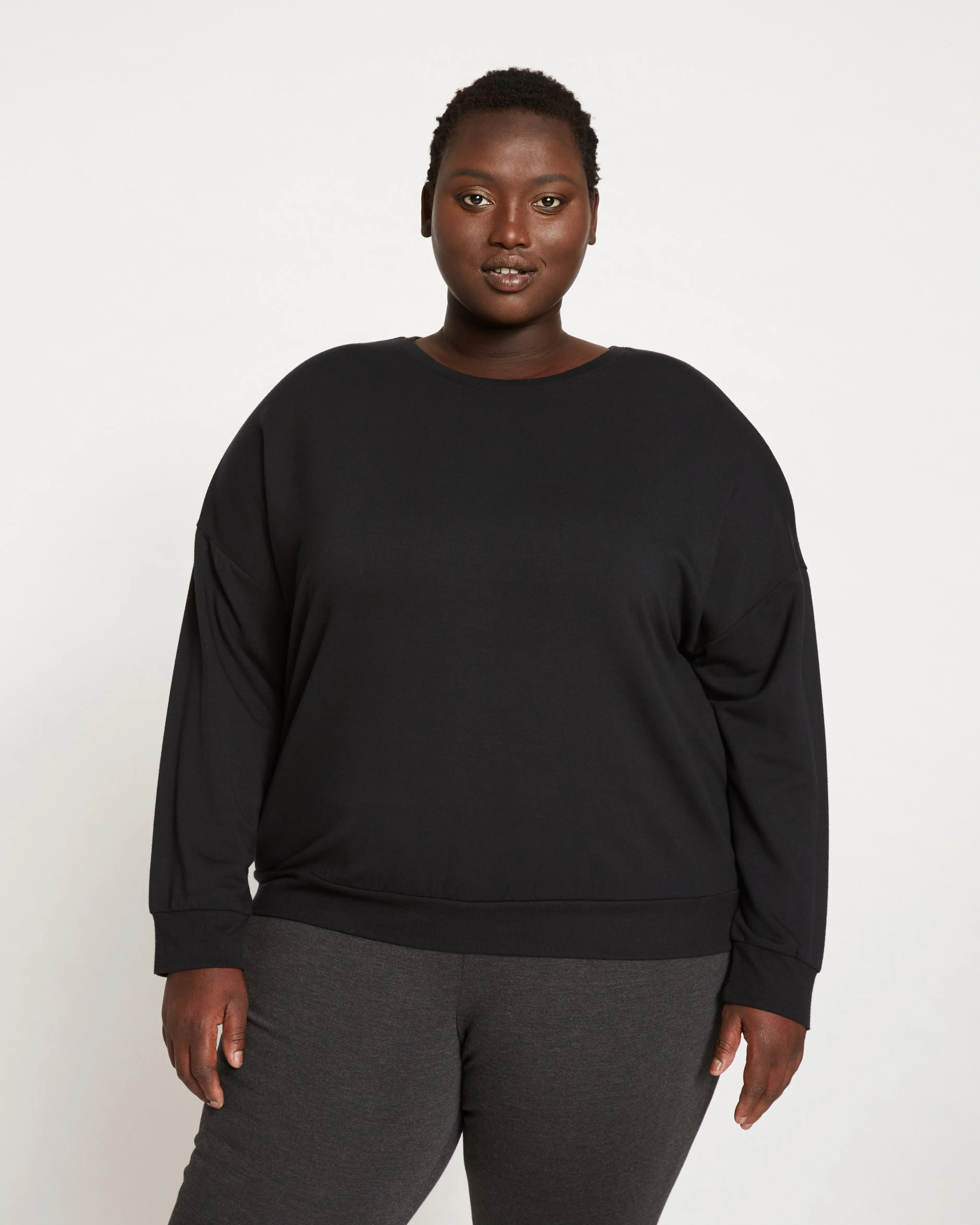 Classic Light Terry Sweatshirt - Black sold by Universal Standard