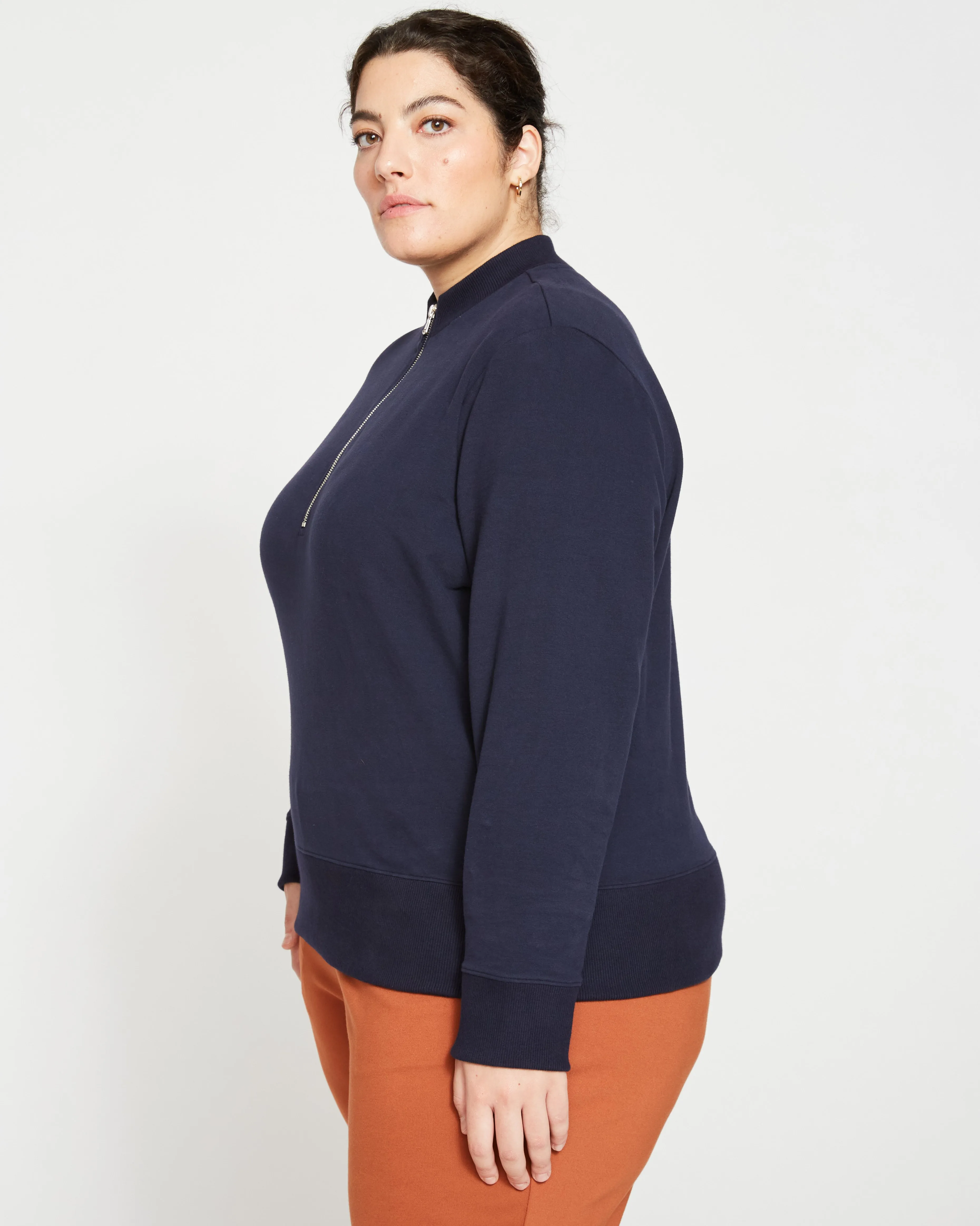 Peachy Terry Half Zip Pullover - Midnight sold by Universal Standard product image thumbnail 3
