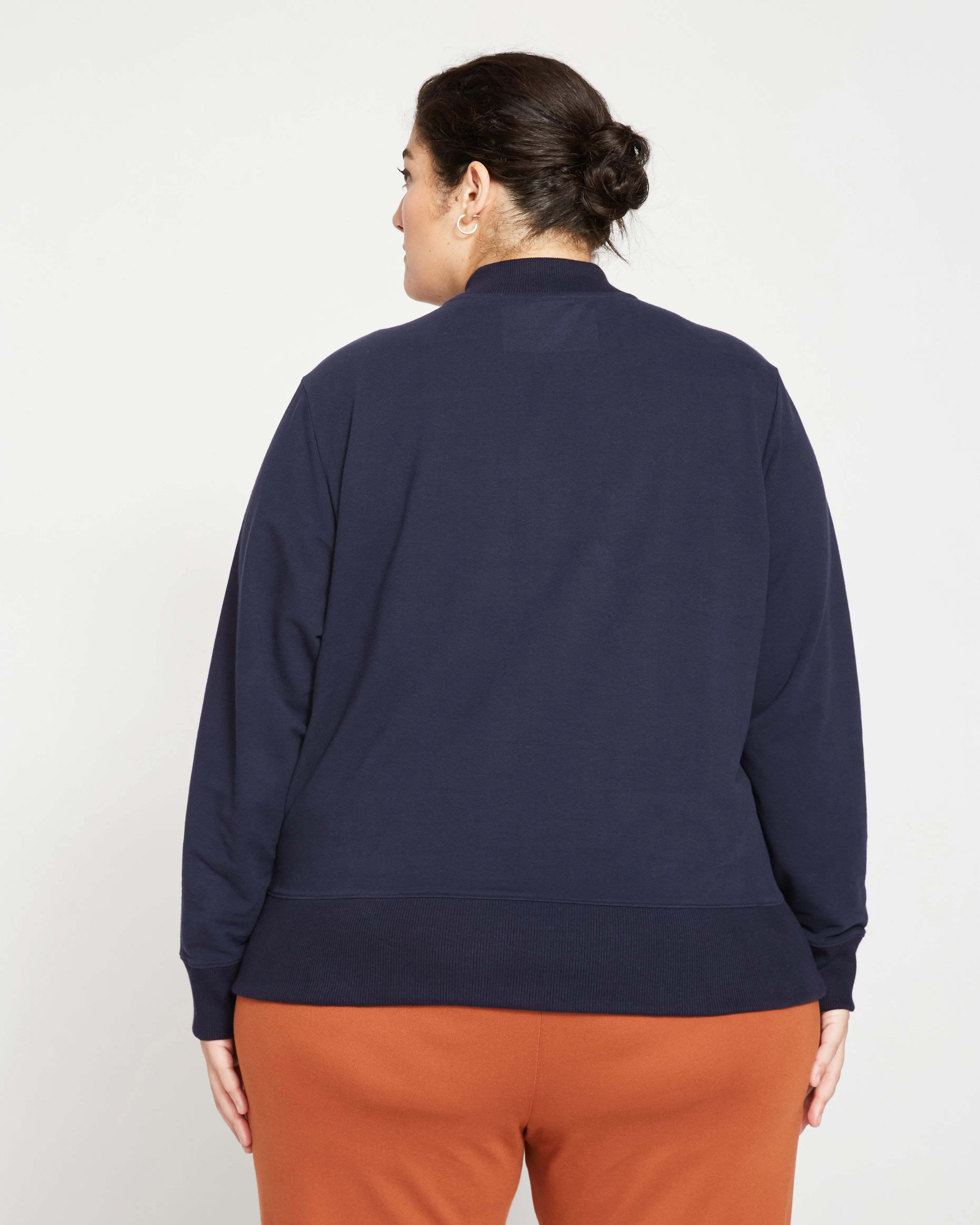 Peachy Terry Half Zip Pullover - Midnight sold by Universal Standard product image thumbnail 4