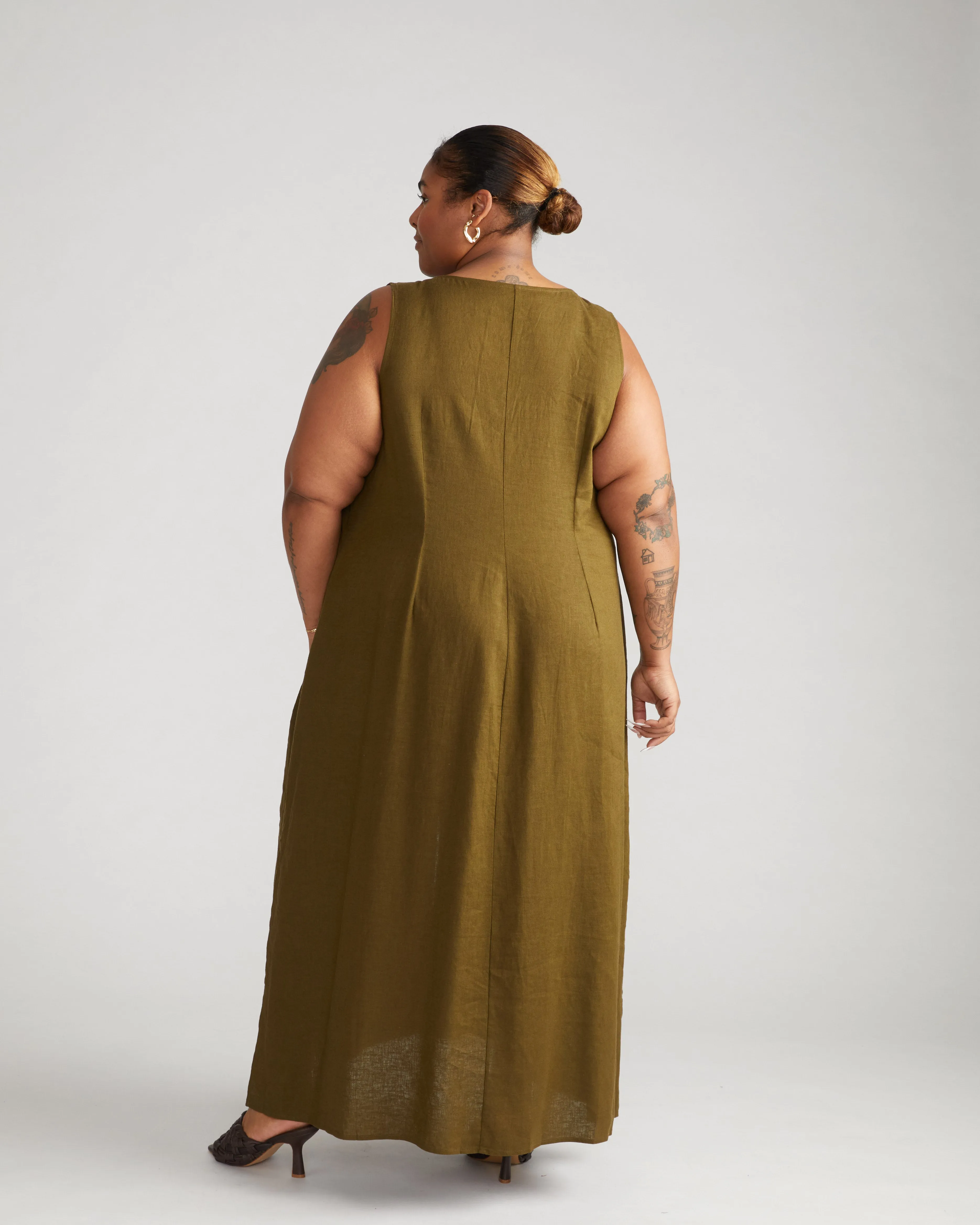 Islet Button-Down Linen Maxi Dress - Budding Stem sold by Universal Standard product image thumbnail 4