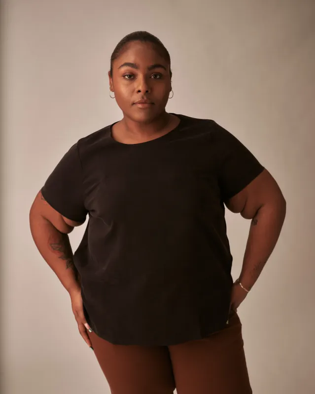 Henning x US Jones Cupro Tee - Black sold by Universal Standard