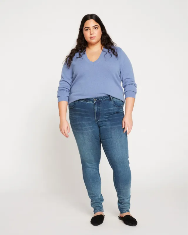 Seine Mid Rise Skinny Jeans 32 Inch - Distressed Blue sold by Universal Standard