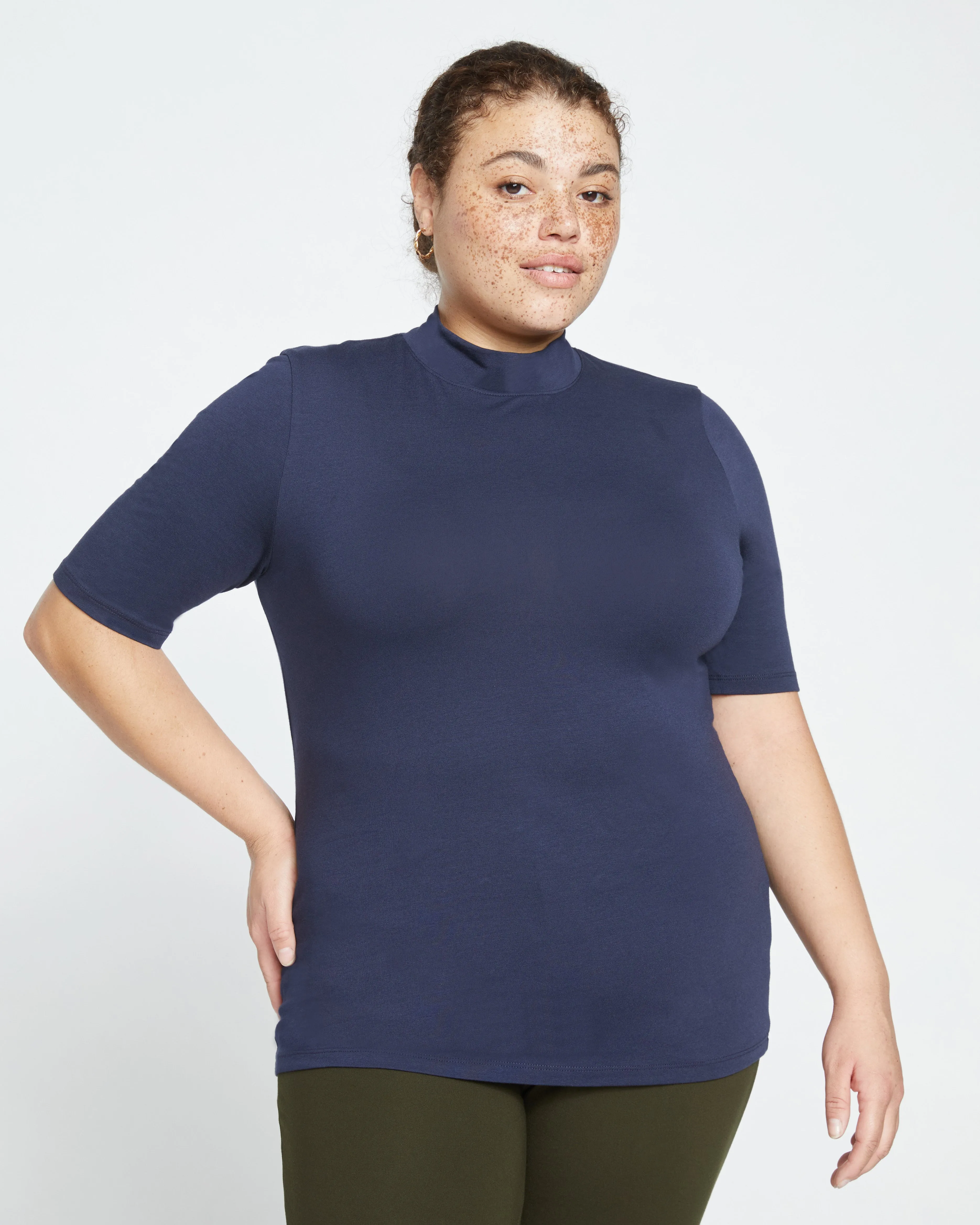 Modern Mock Neck Tee - Midnight sold by Universal Standard product image thumbnail 2