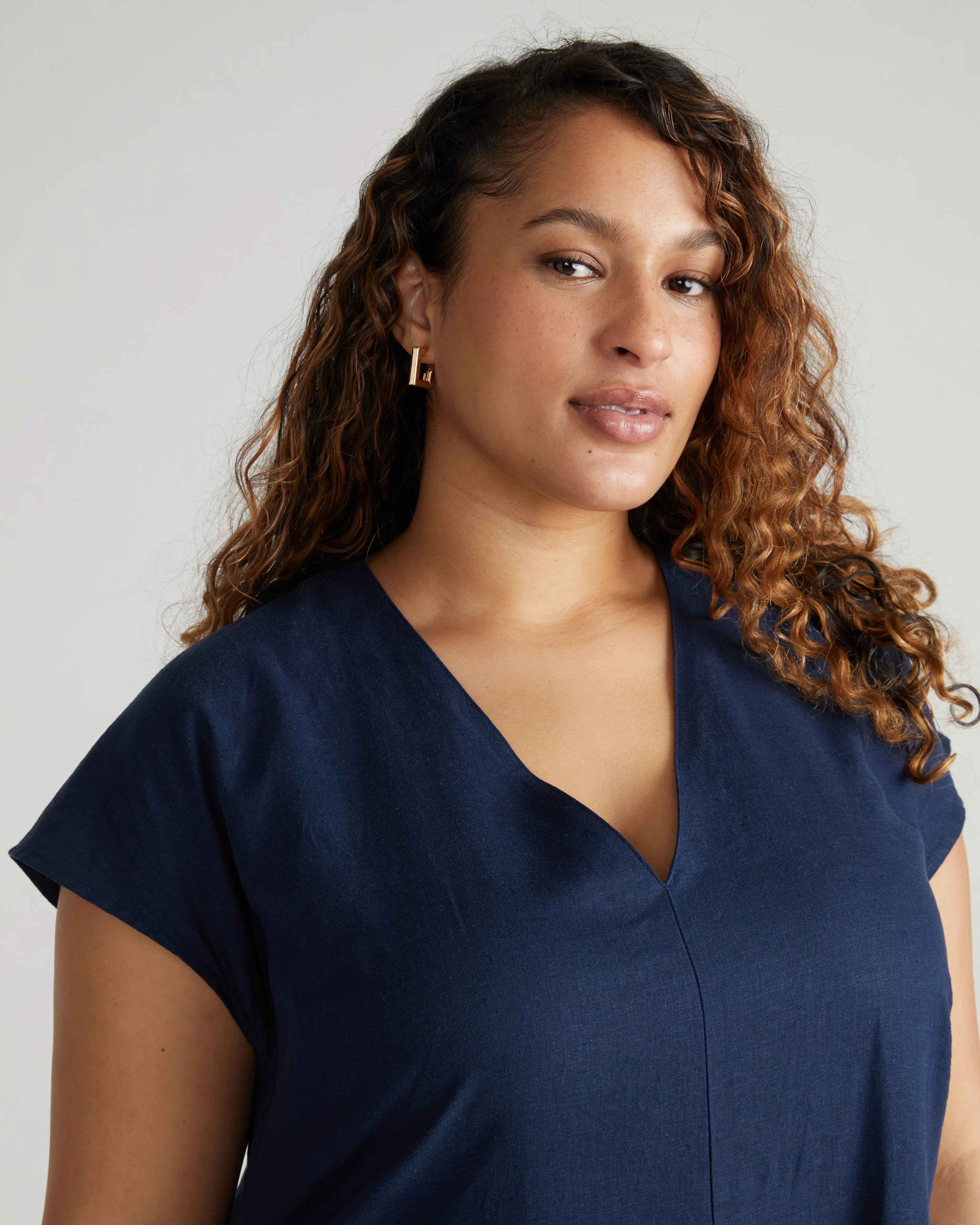 Louvre Bow Back Linen Dress - Classic Navy sold by Universal Standard product image thumbnail 2