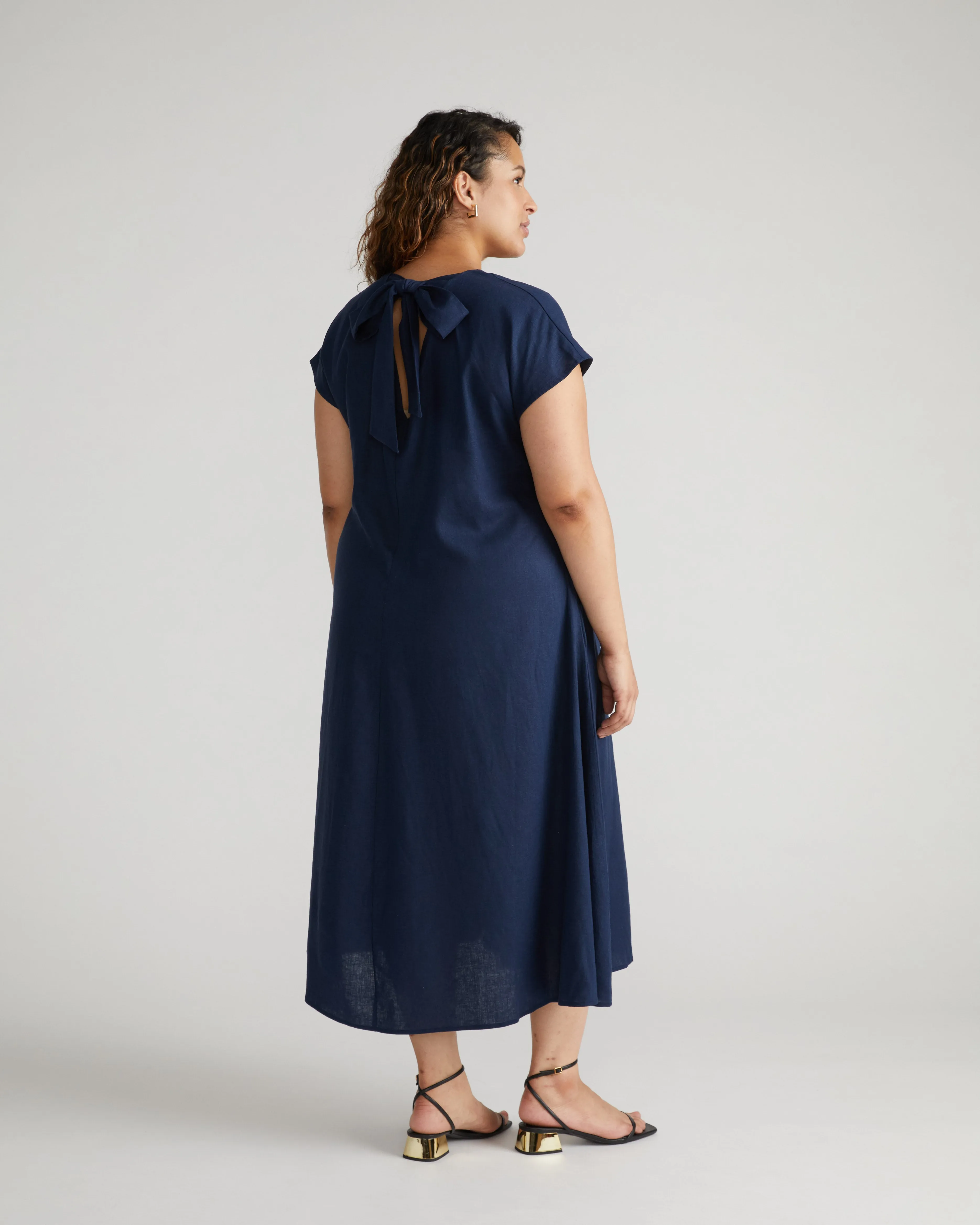 Louvre Bow Back Linen Dress - Classic Navy sold by Universal Standard product image thumbnail 5