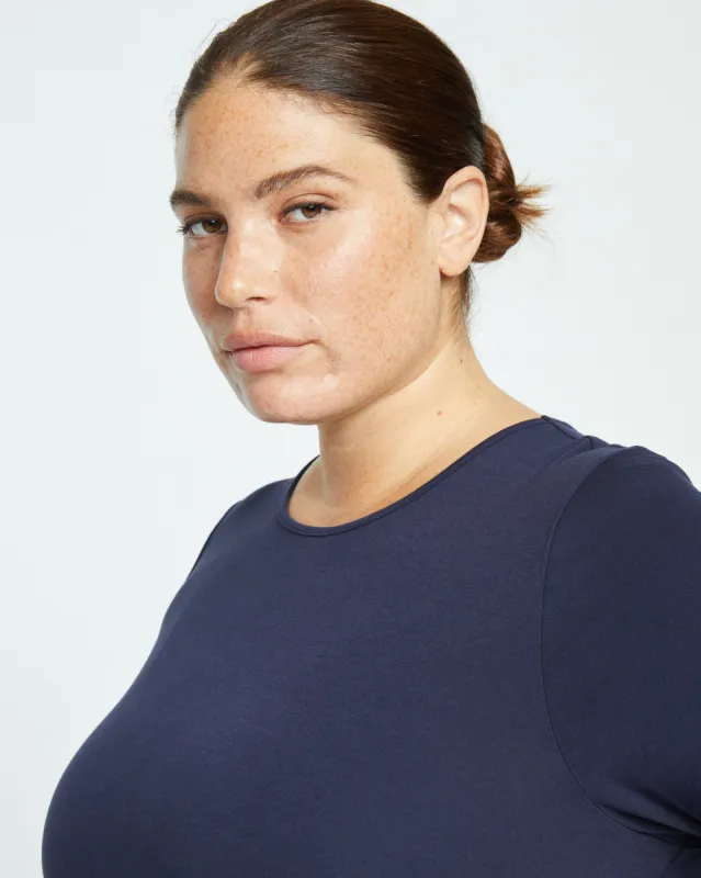 Lily Liquid Jersey Crew Neck Stovepipe Tee - Midnight sold by Universal Standard