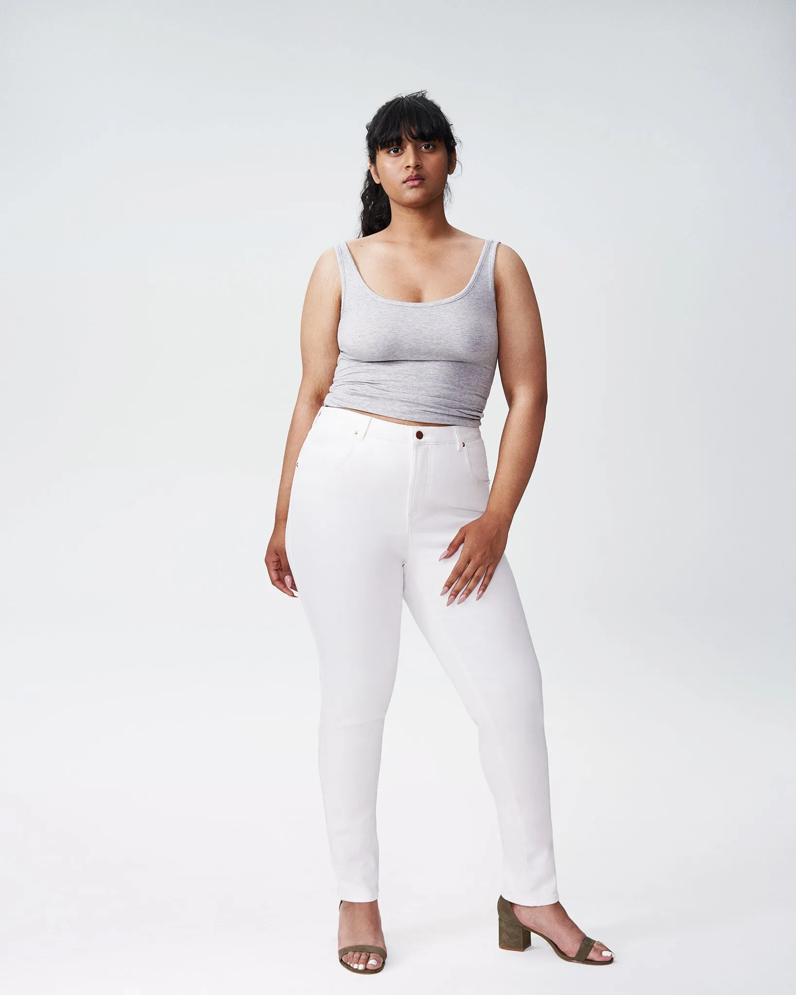 Seine High Rise Skinny Jeans 32 Inch - White sold by Universal Standard