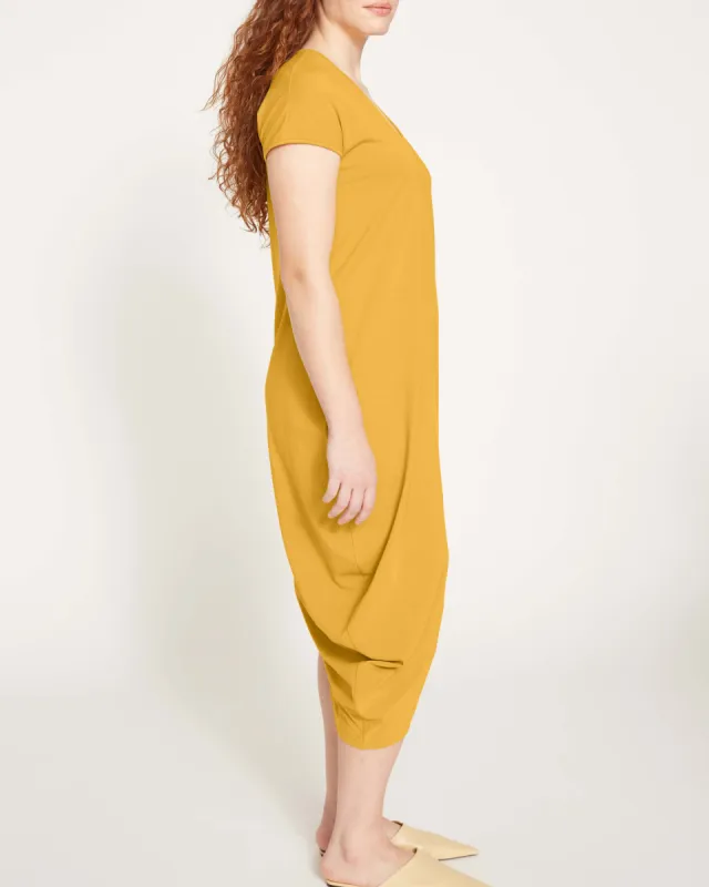 Iconic Geneva V-Neck Dress - Mustard sold by Universal Standard