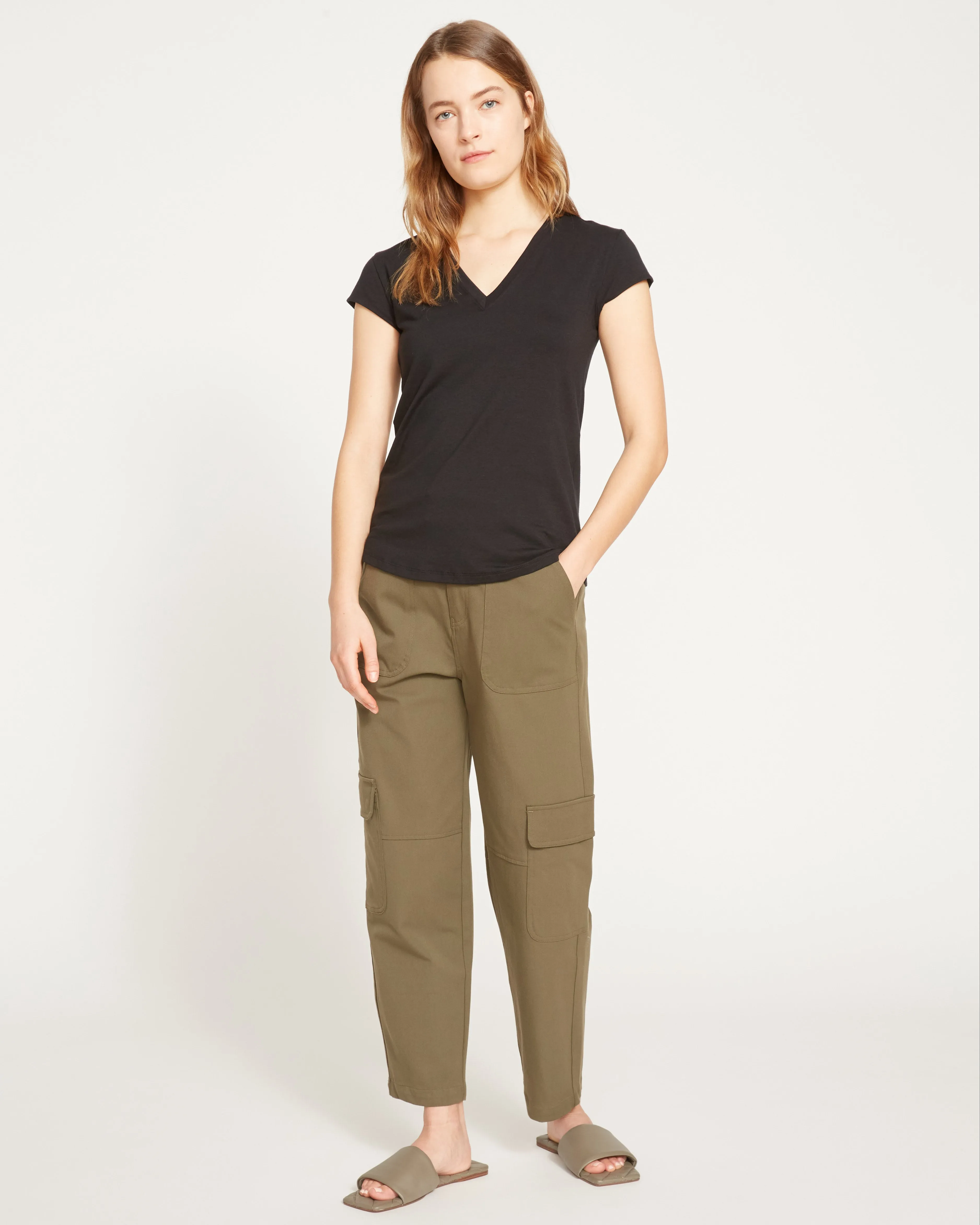 Ashley V Neck Cap Sleeve Tee - Black sold by Universal Standard product image thumbnail 5