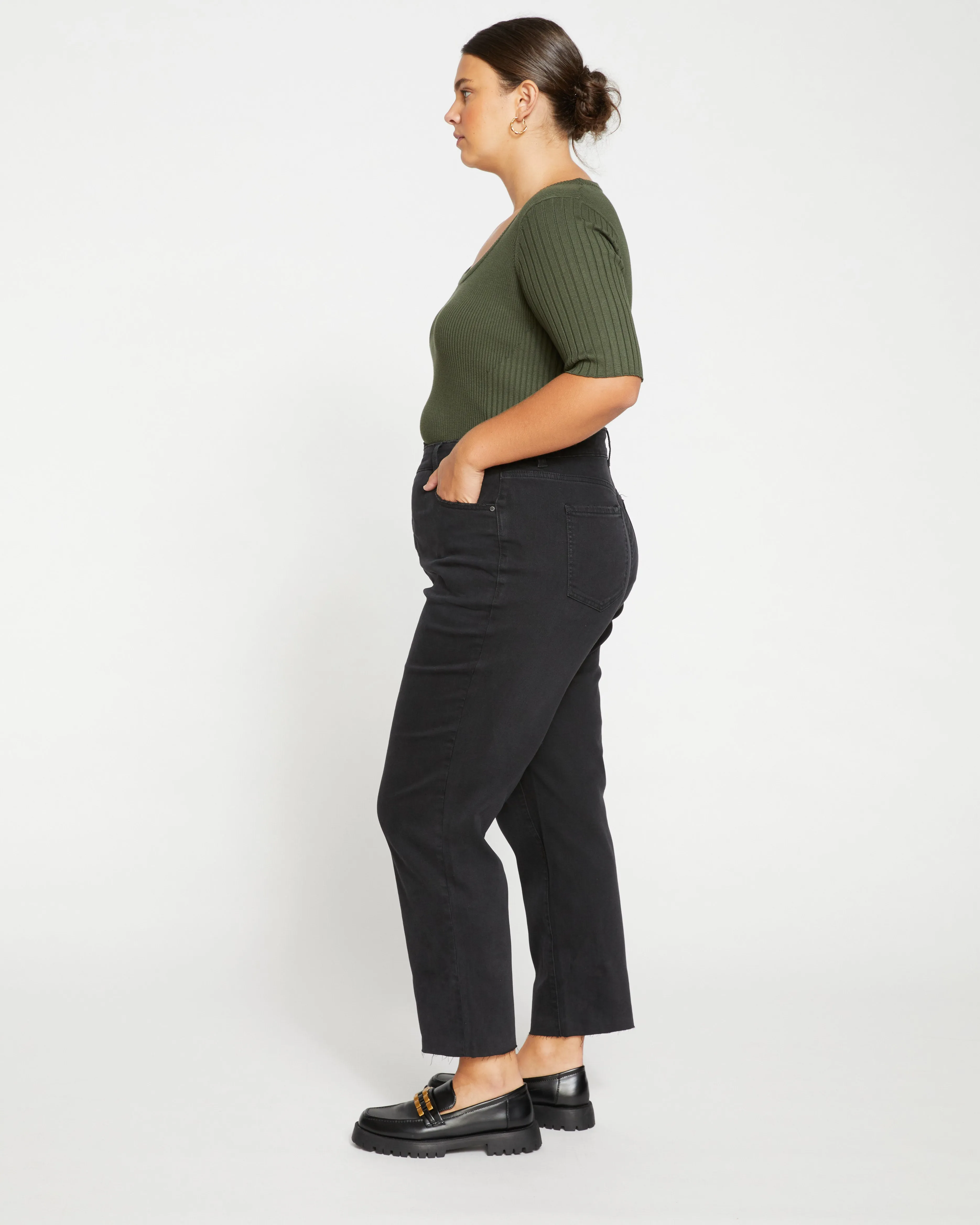 Katie High Rise Crossover Jeans - Broken Black sold by Universal Standard product image thumbnail 3