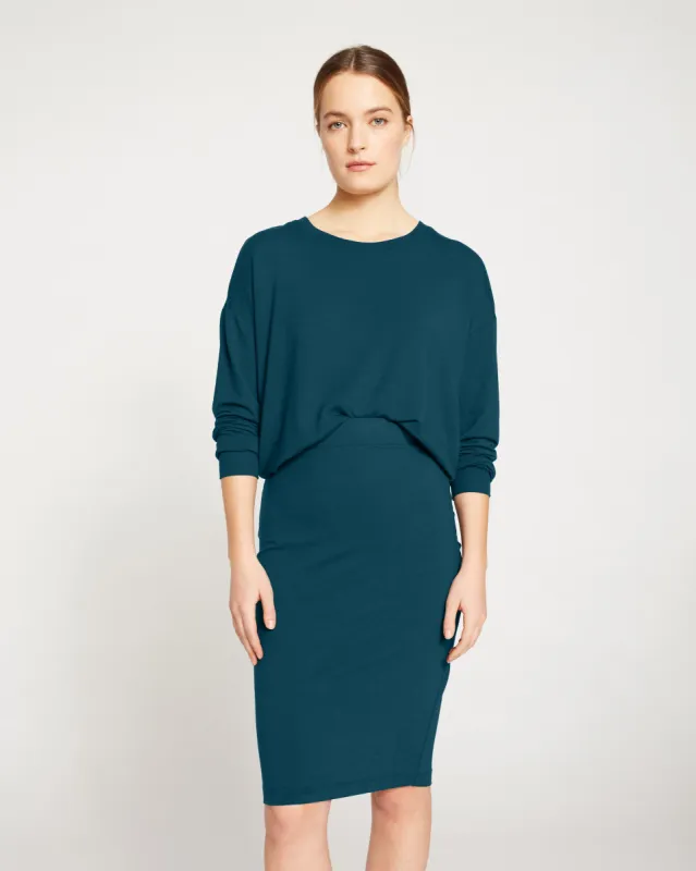 Danube Jersey Skirt - Deep Sea sold by Universal Standard