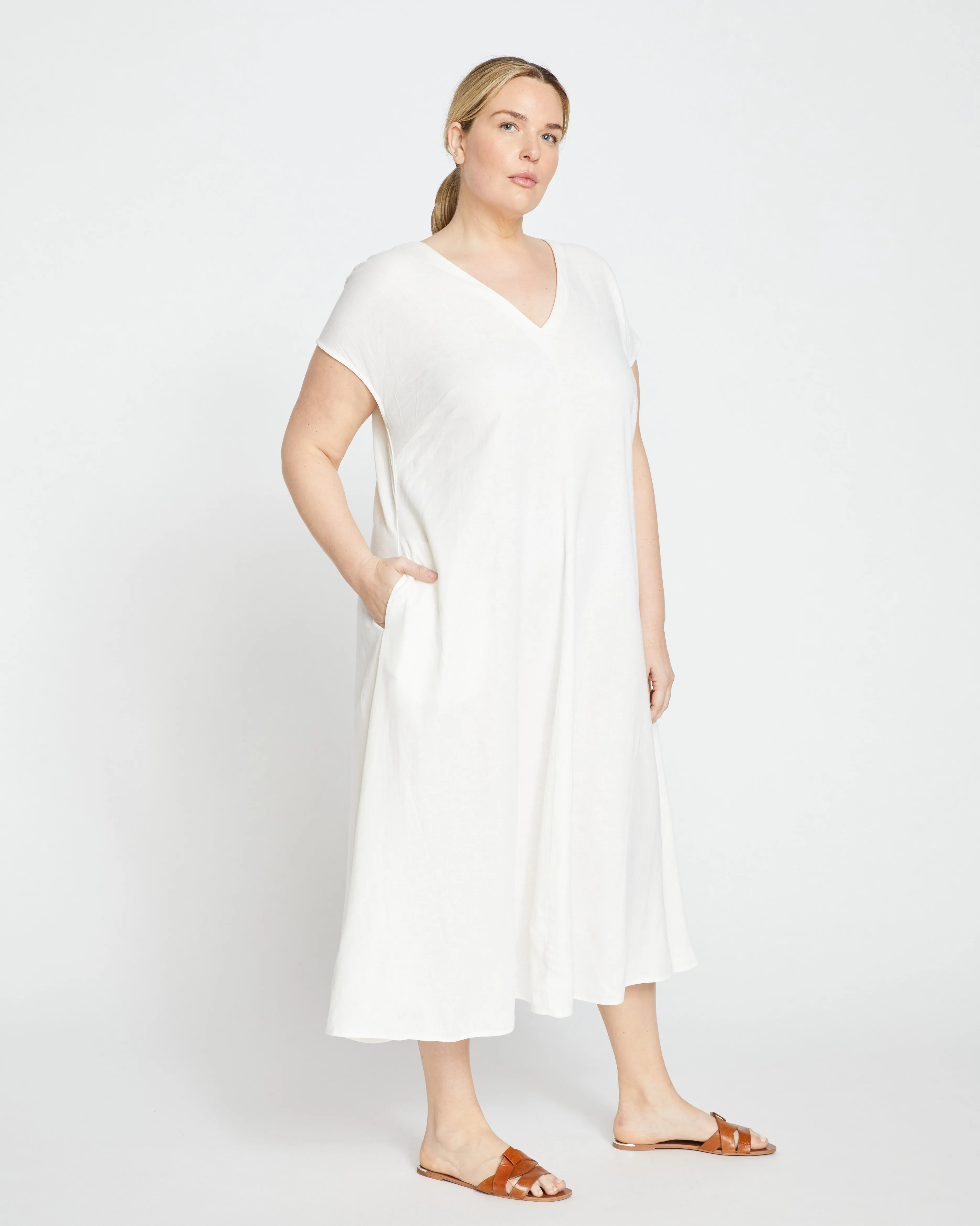 Louvre Bow Back Linen Dress - White sold by Universal Standard product image thumbnail 5