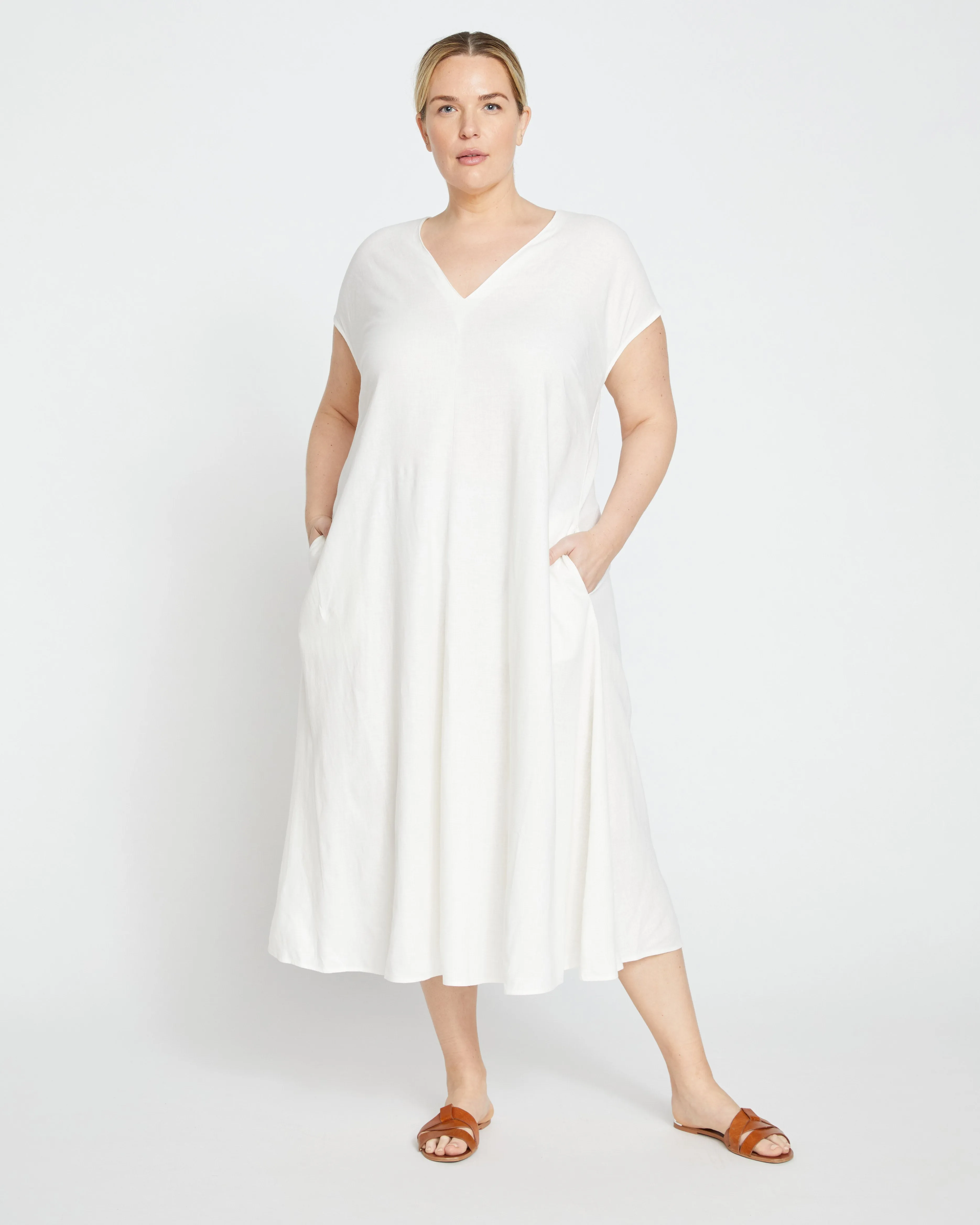 Louvre Bow Back Linen Dress - White sold by Universal Standard product image thumbnail 2