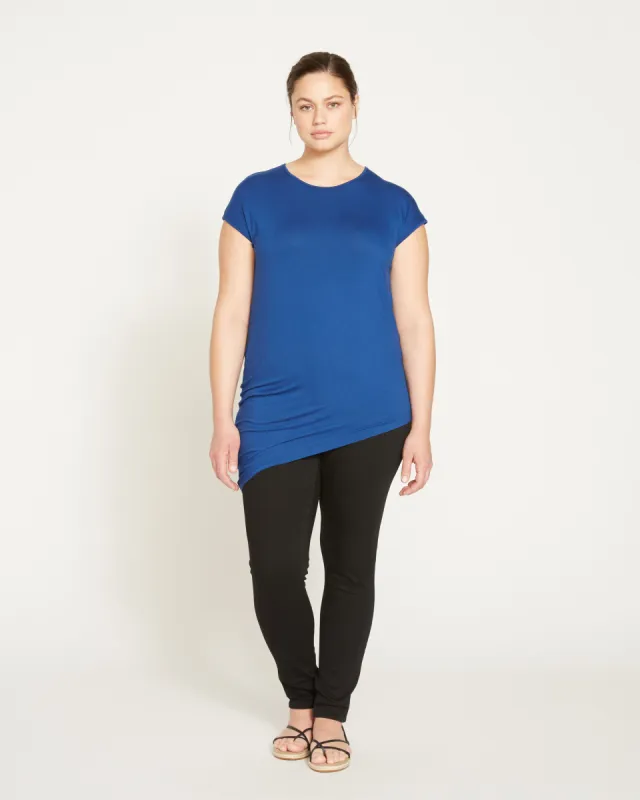 Liquid Jersey Crew Neck Genevette Top - True Blue sold by Universal Standard
