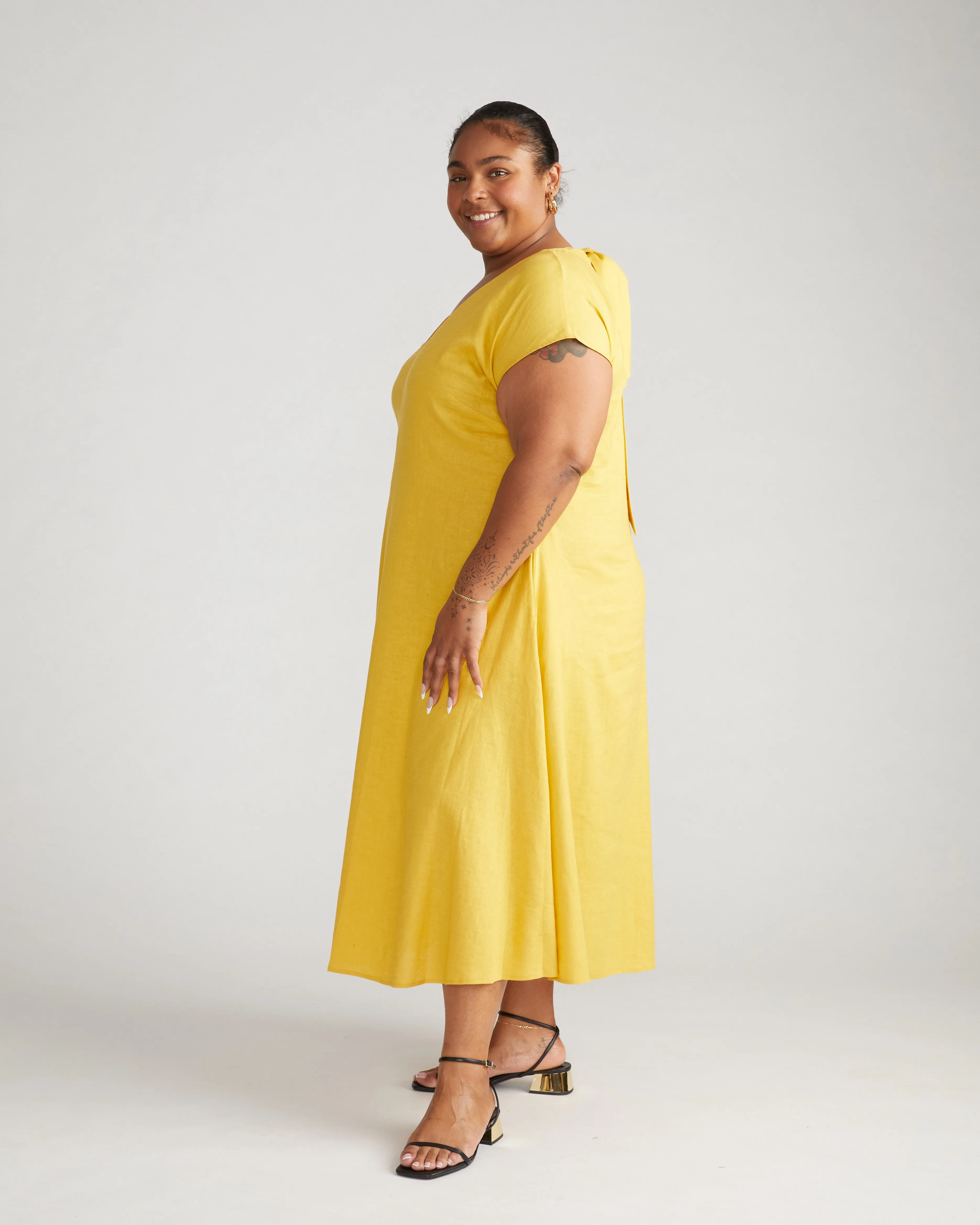 Louvre Bow Back Linen Dress - Golden Hour sold by Universal Standard product image thumbnail 5