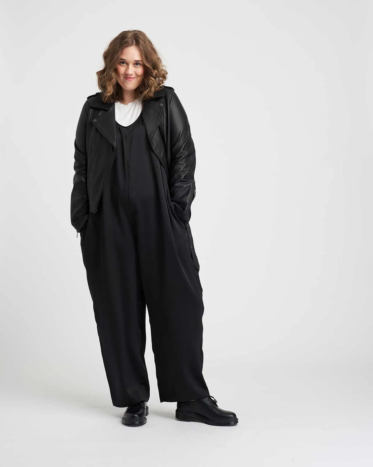 Judy Satin Relaxed Jumpsuit - Black sold by Universal Standard product image thumbnail 4