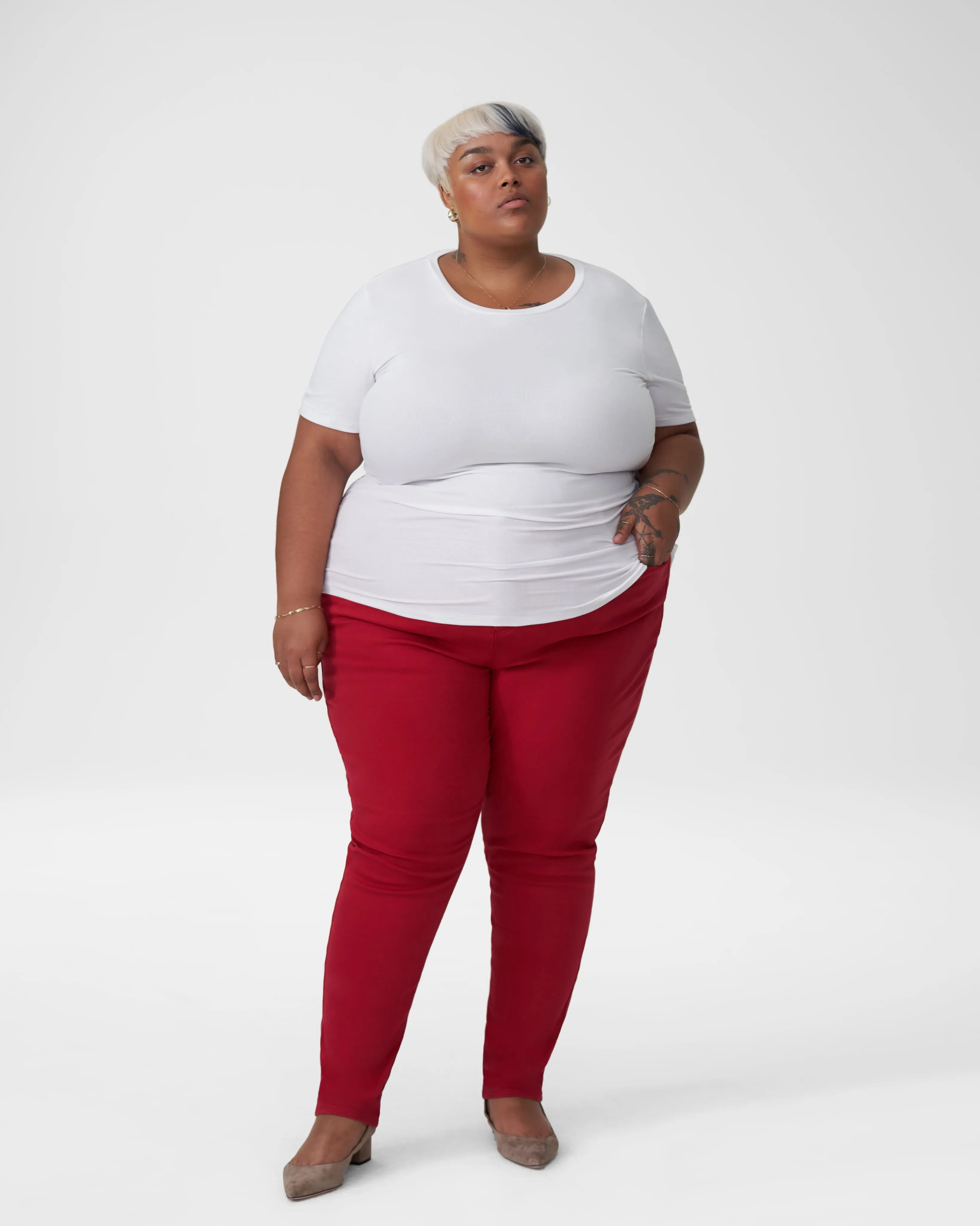 Seine High Rise Skinny Jeans 32 Inch - Red Dahlia sold by Universal Standard