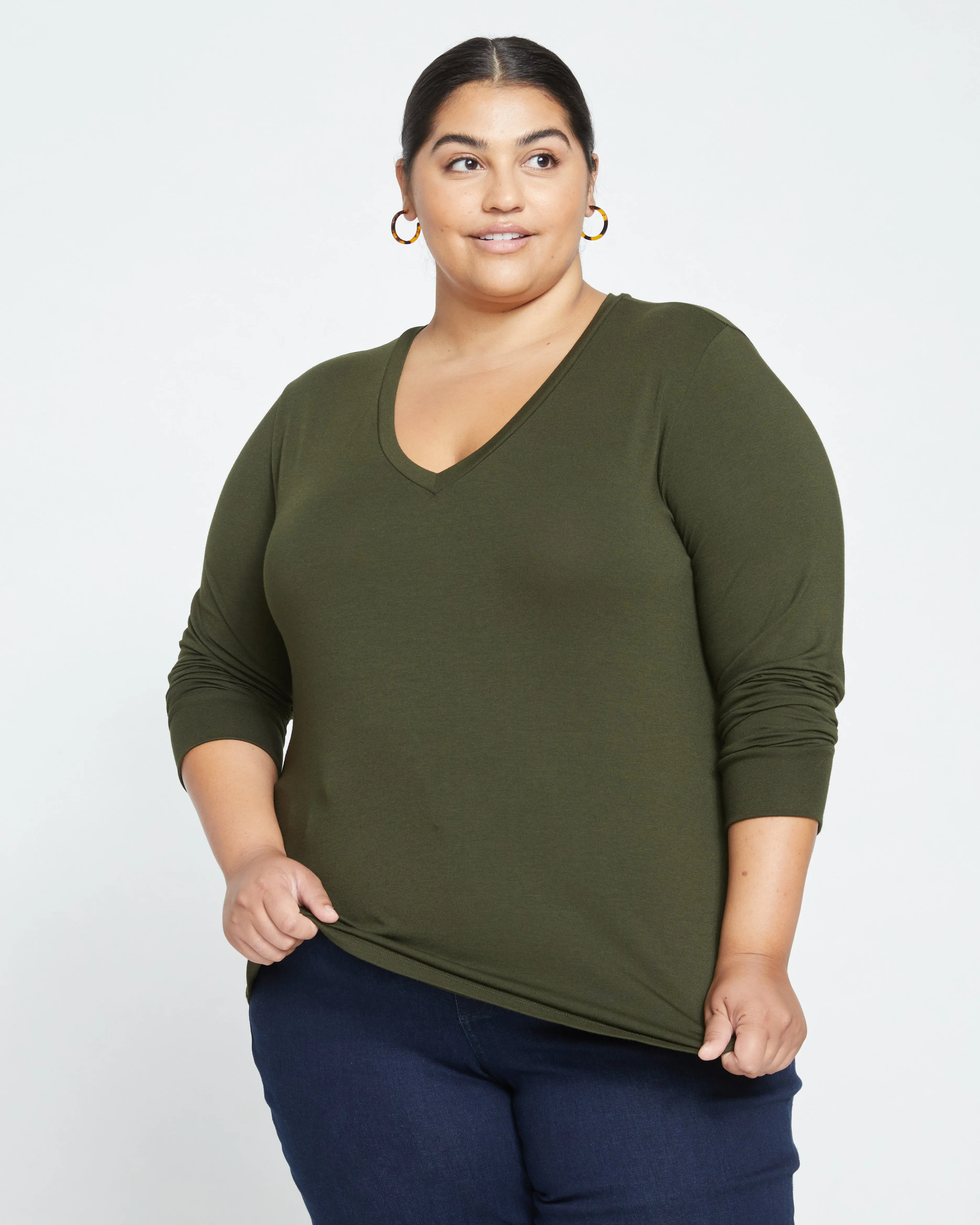 Long Sleeve V Rex - Evening Forest sold by Universal Standard product image thumbnail 2