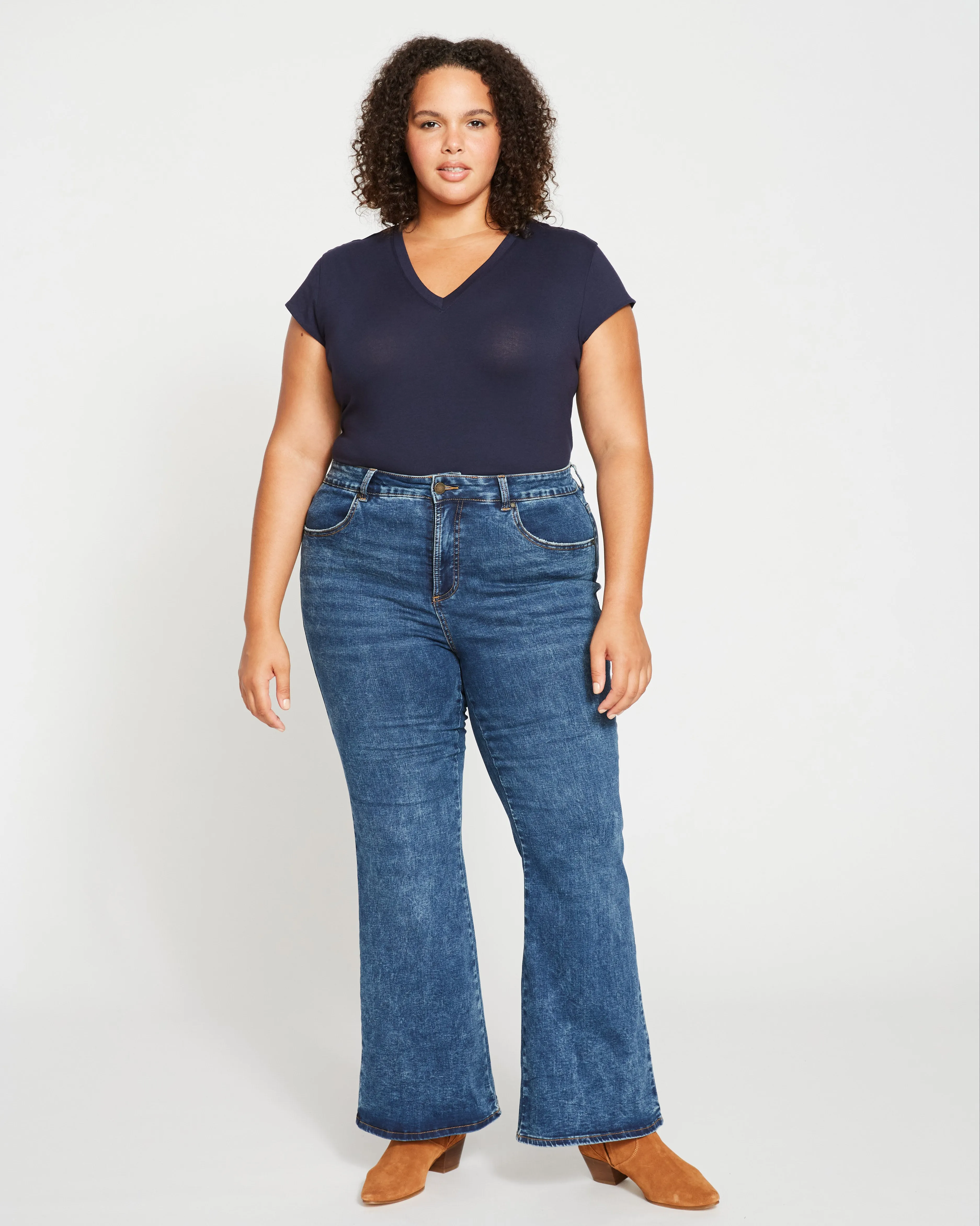 Ashley V Neck Cap Sleeve Tee - Midnight sold by Universal Standard product image thumbnail 2