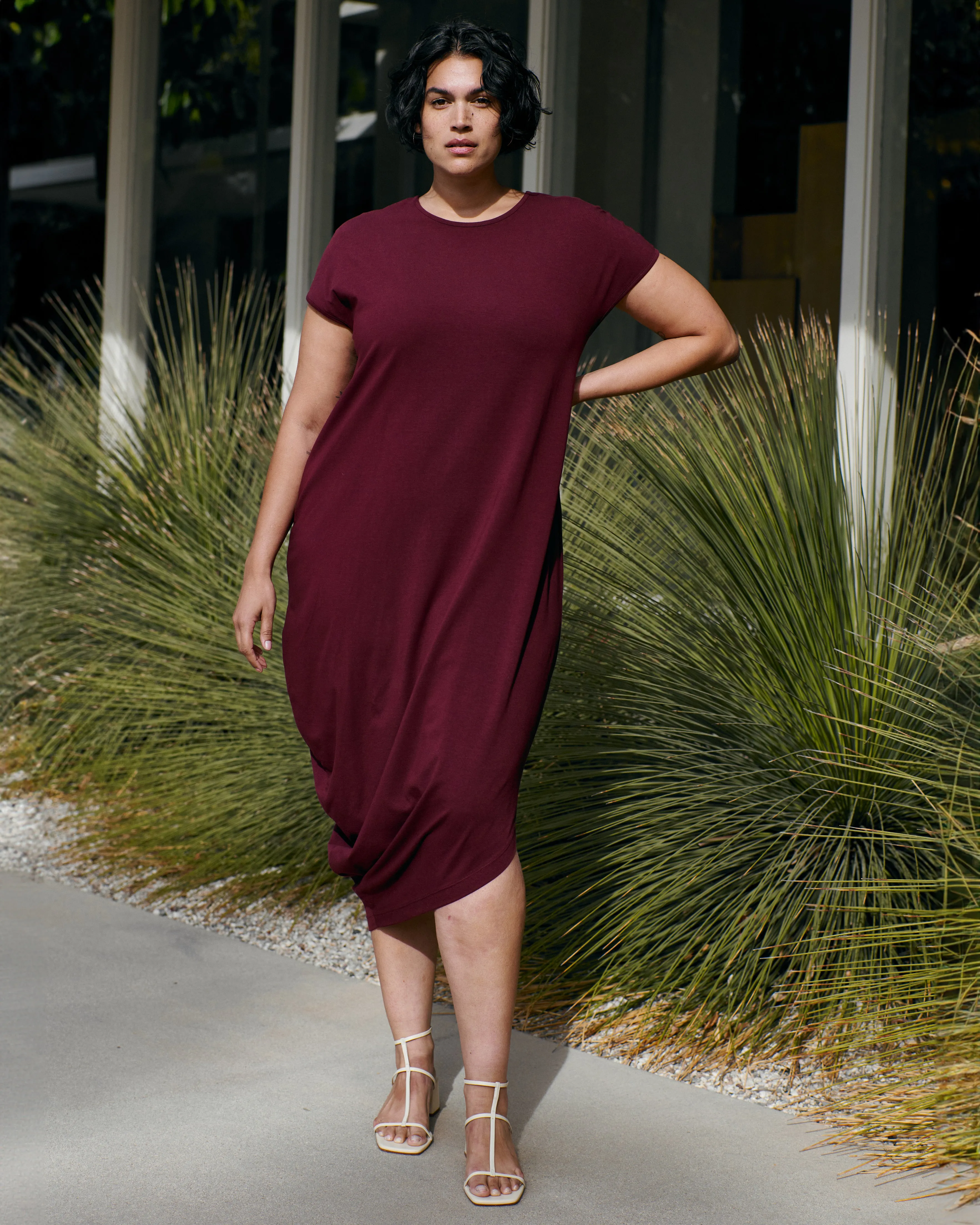 Iconic Geneva Dress - Black Cherry sold by Universal Standard