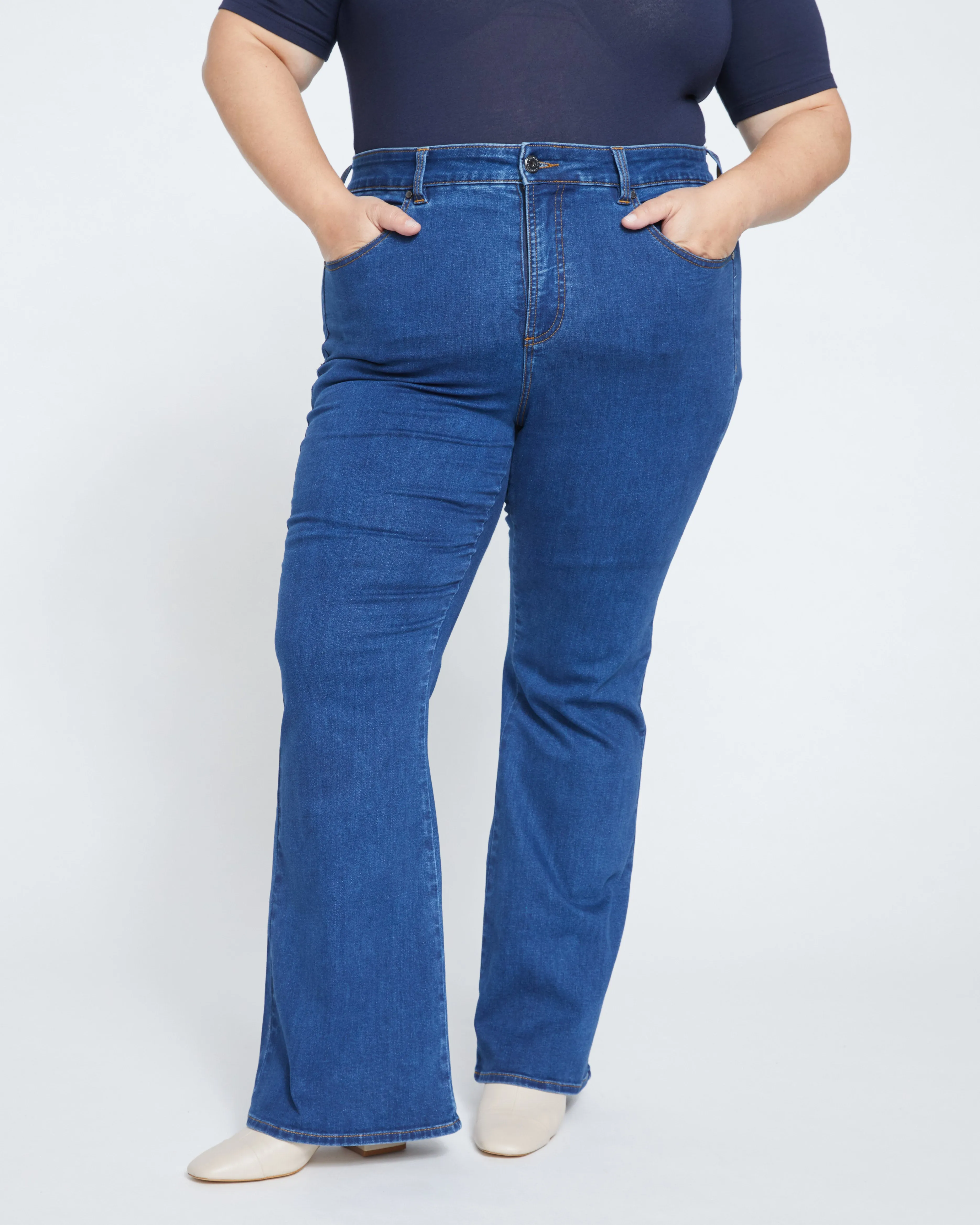 Farrah High Rise Flared Jeans - Pure Blue sold by Universal Standard product image thumbnail 3
