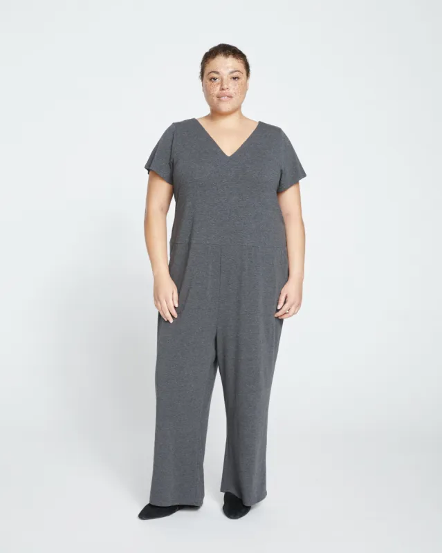 UltimateS Jemma V Neck Jumpsuit - Heather Charcoal sold by Universal Standard